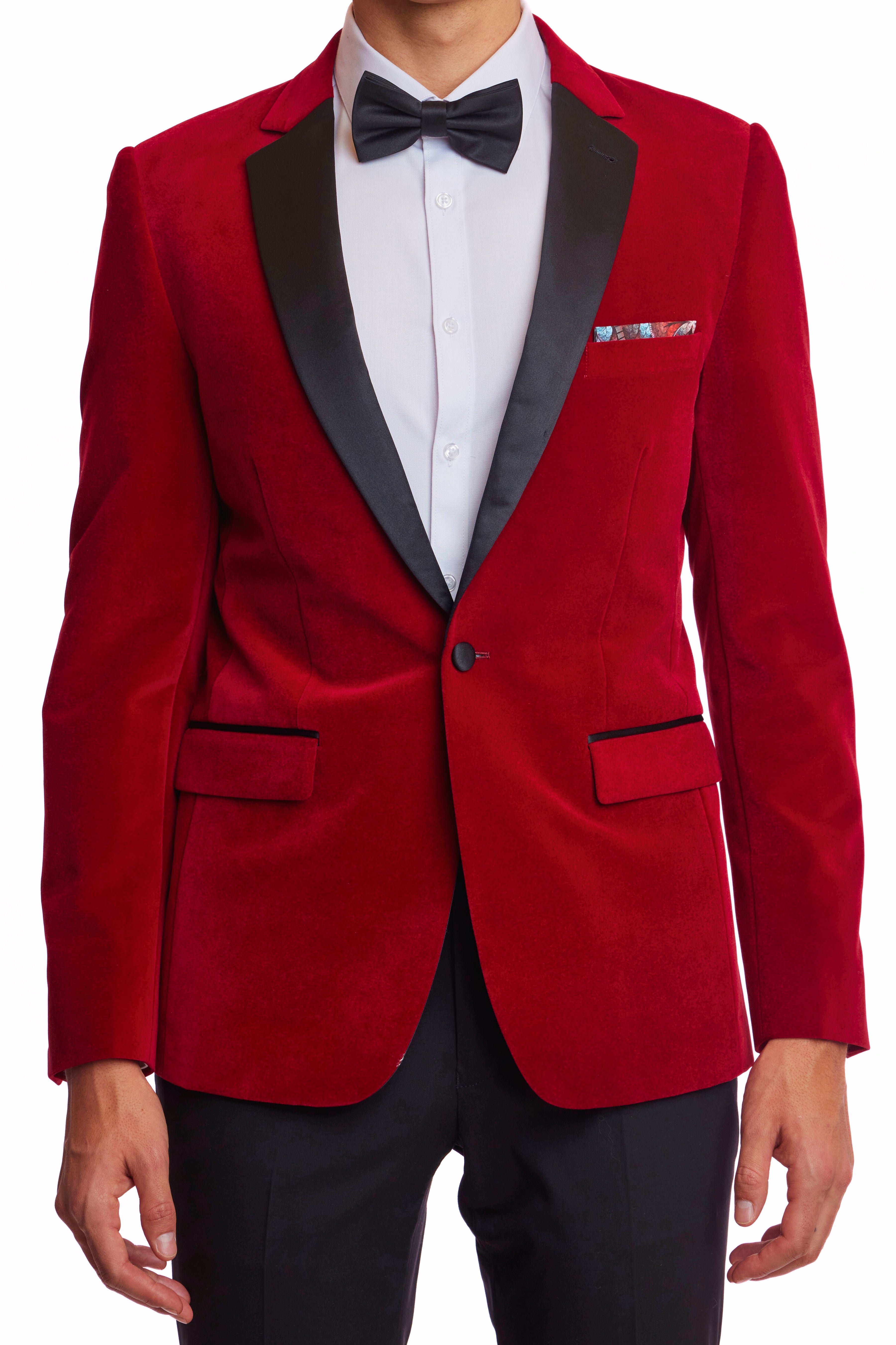 Osborne Notch Tux Jacket - slim - Red Velvet