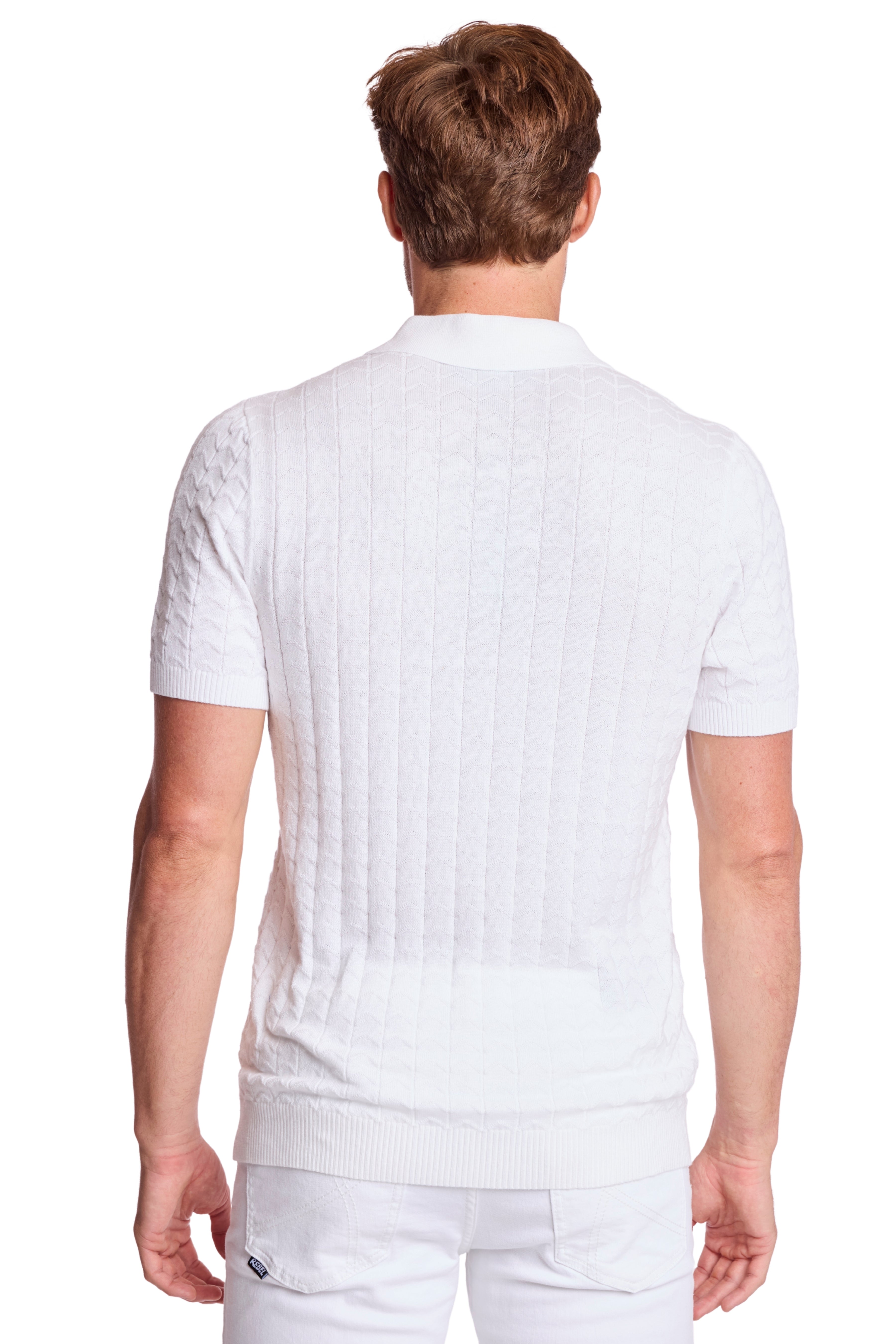 3 Button Polo - White Lotus