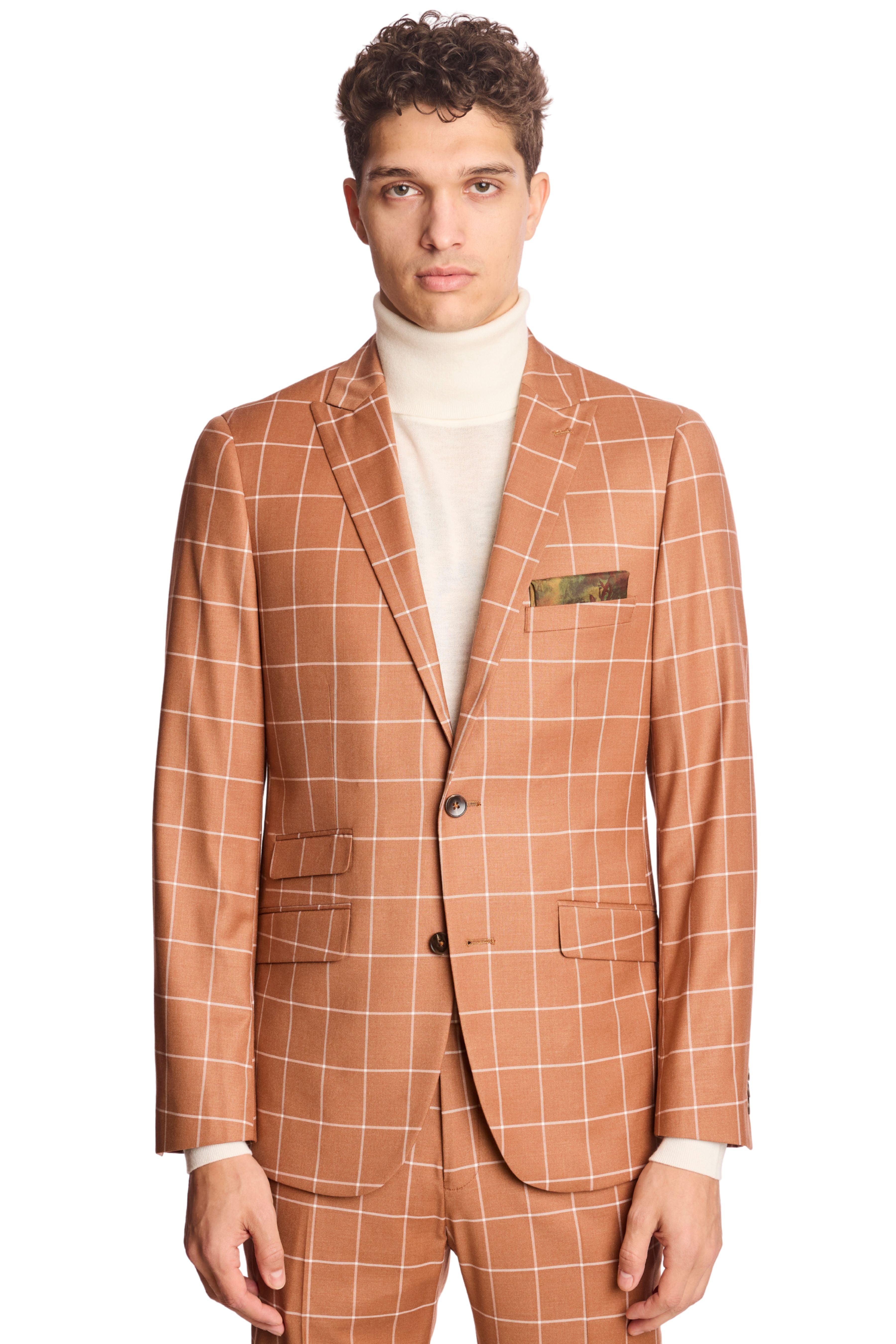 Ashton Peak Jacket - slim - Pumpkin Spice Windowpane