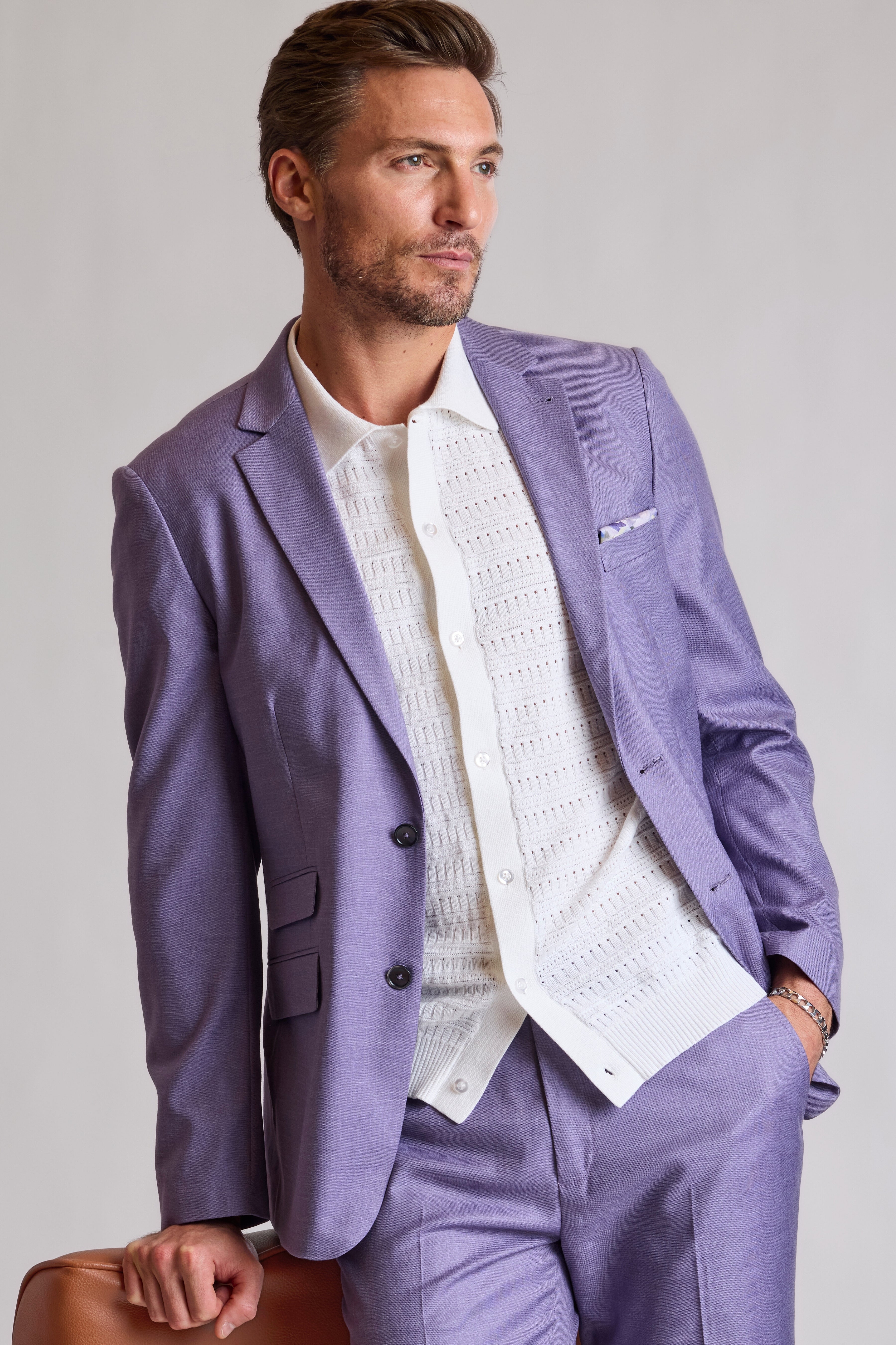 Dover Notch Jacket - slim - Lavender Shark