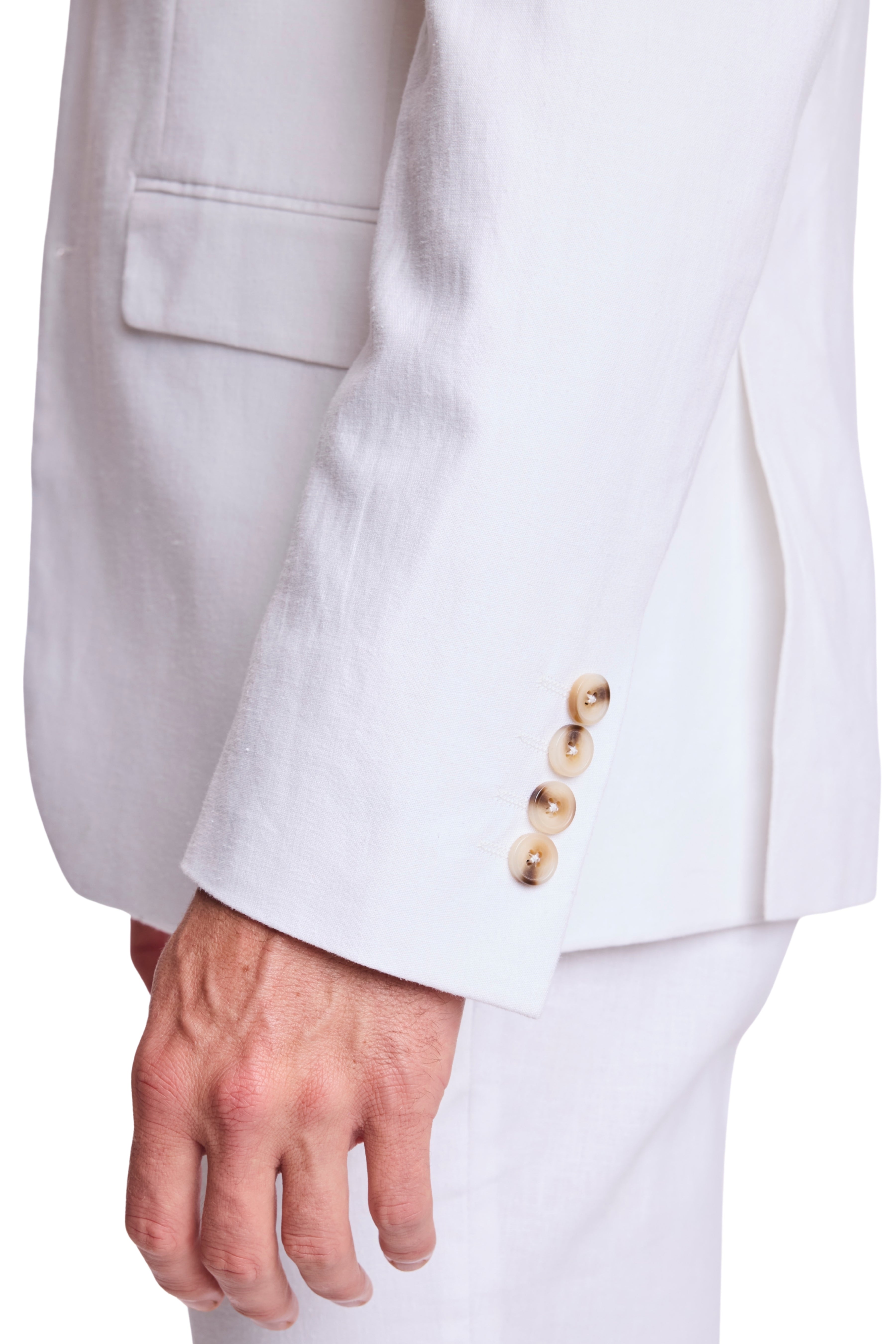 Dover Notch Jacket - slim - White Lotus Linen