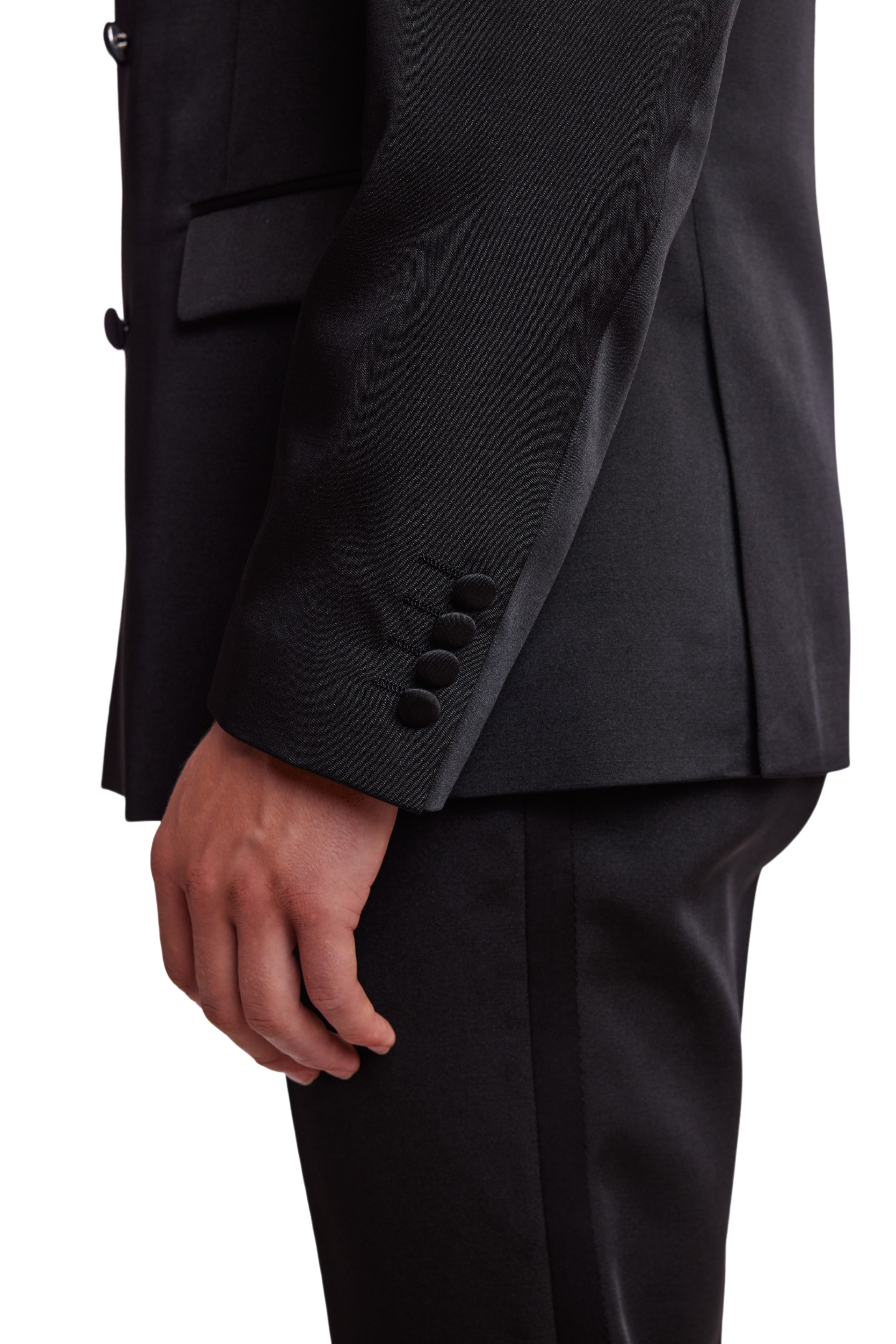 Soho DB Peak Tux Jacket - slim - Black on Black