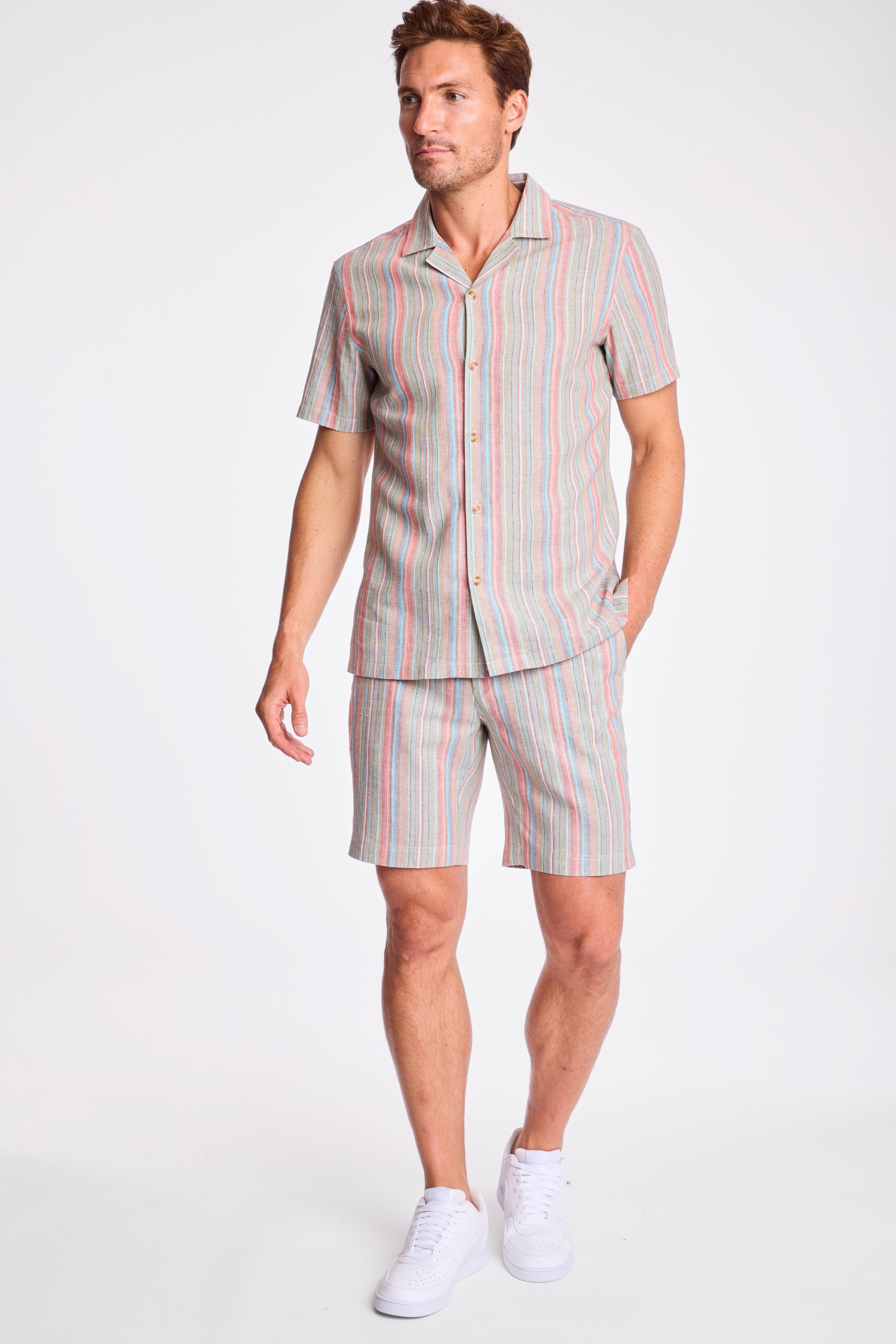 Felix Shorts - slim - Ocean Coral Stripe