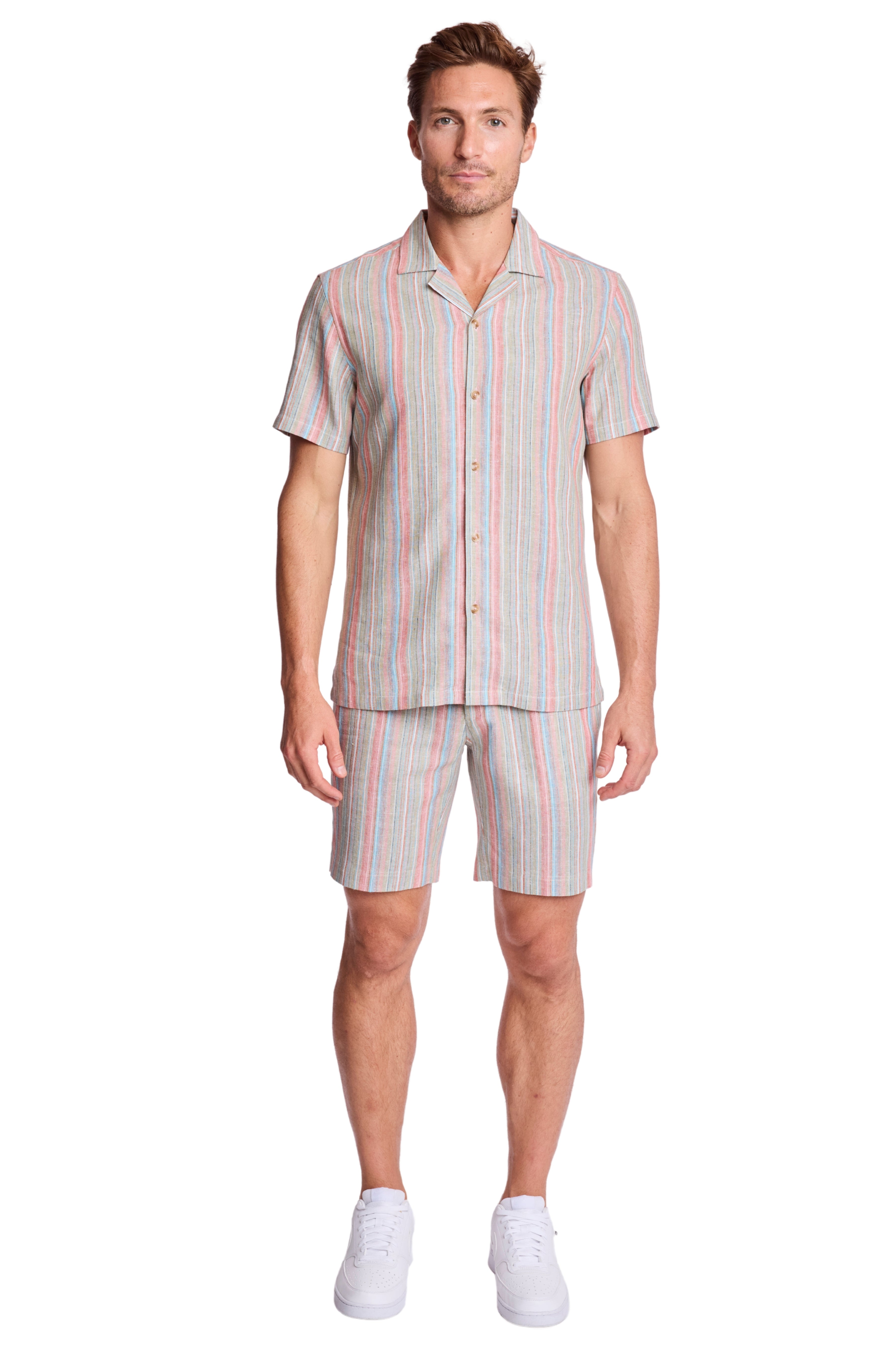 Felix Shorts - slim - Ocean Coral Stripe
