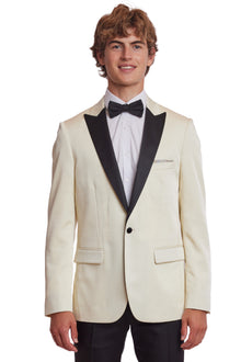  Grosvenor Peak Tux Jacket - slim - Ivory & Black