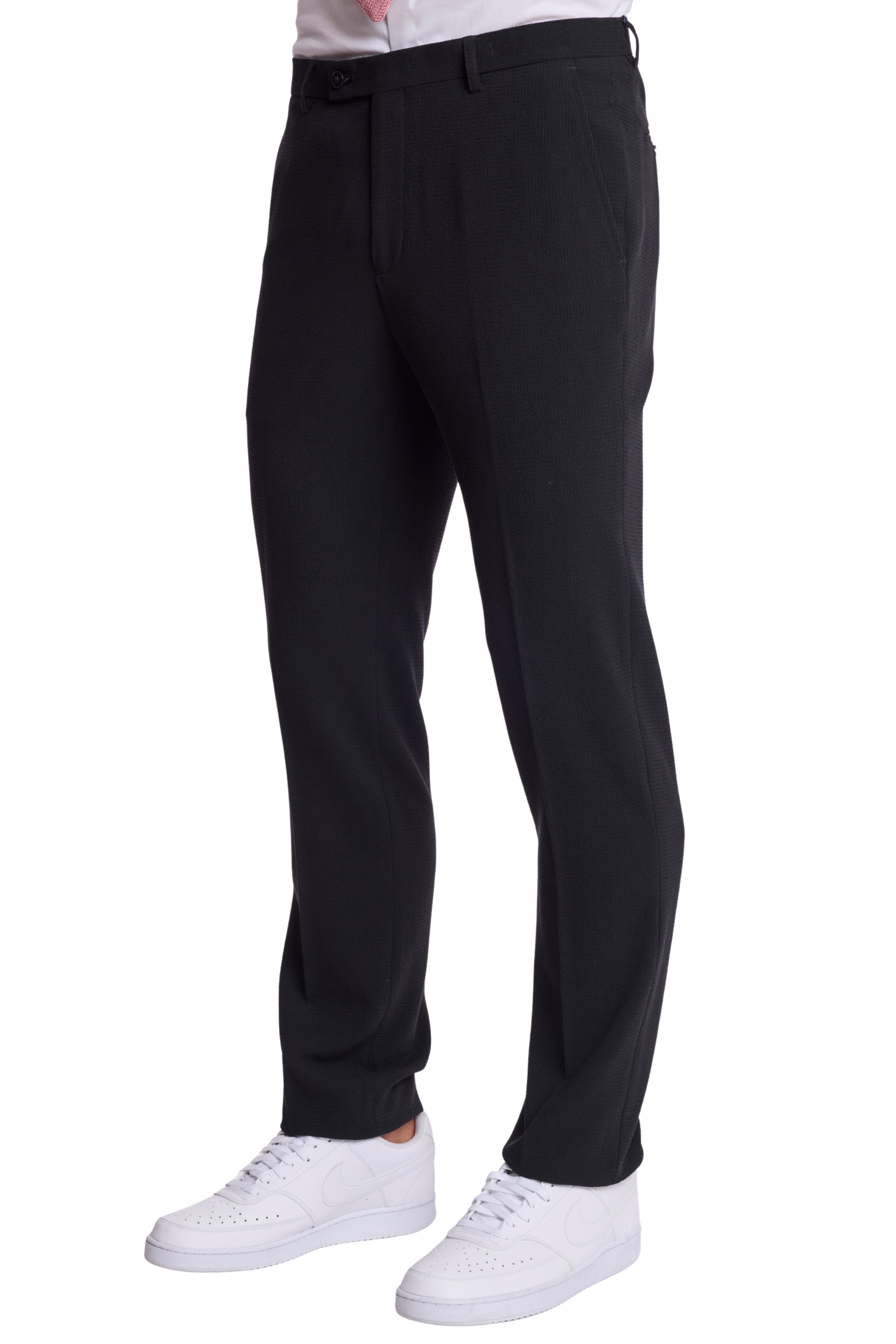 Downing Pants - slim - Black on Black Seersucker