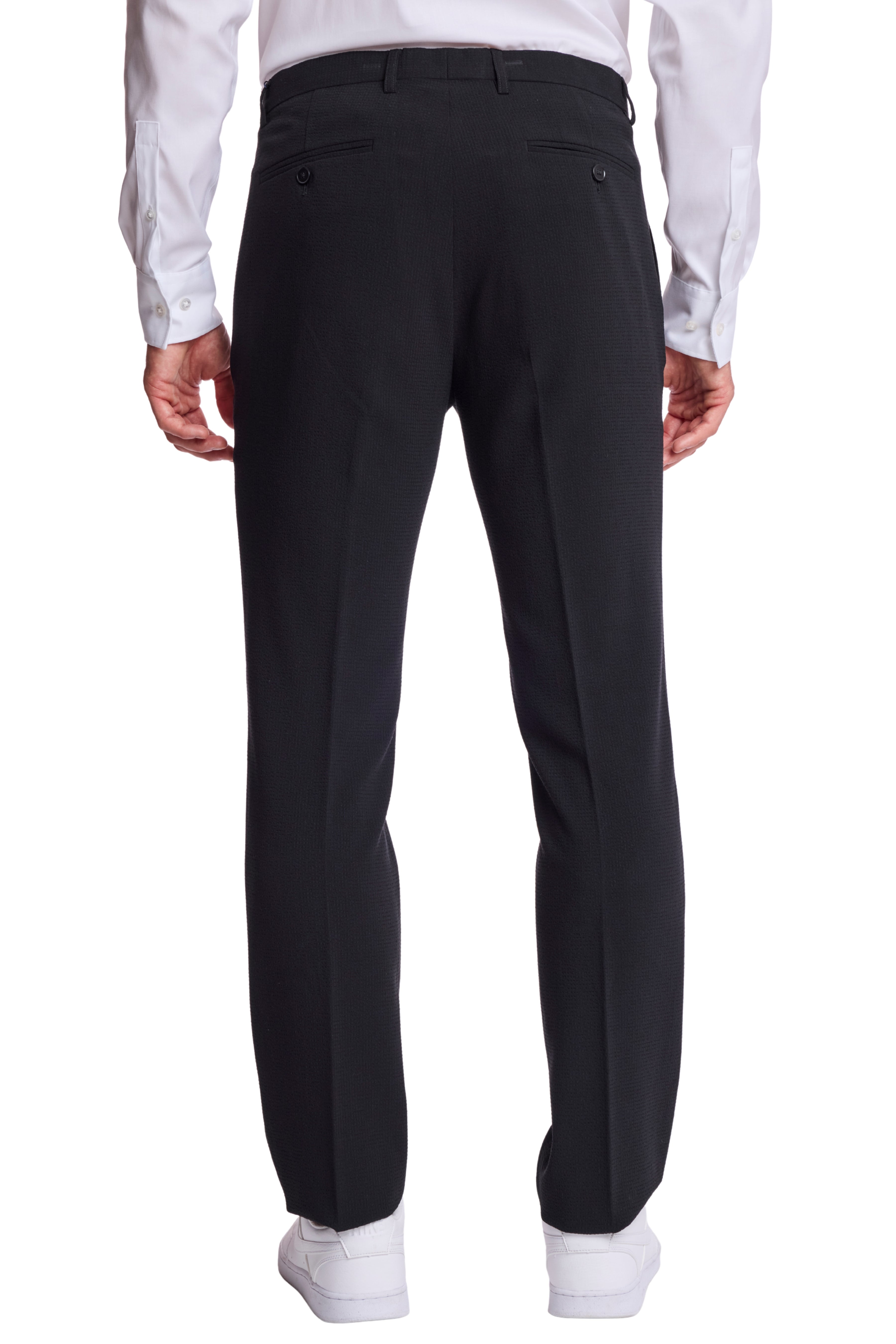 Downing Pants - slim - Black on Black Seersucker