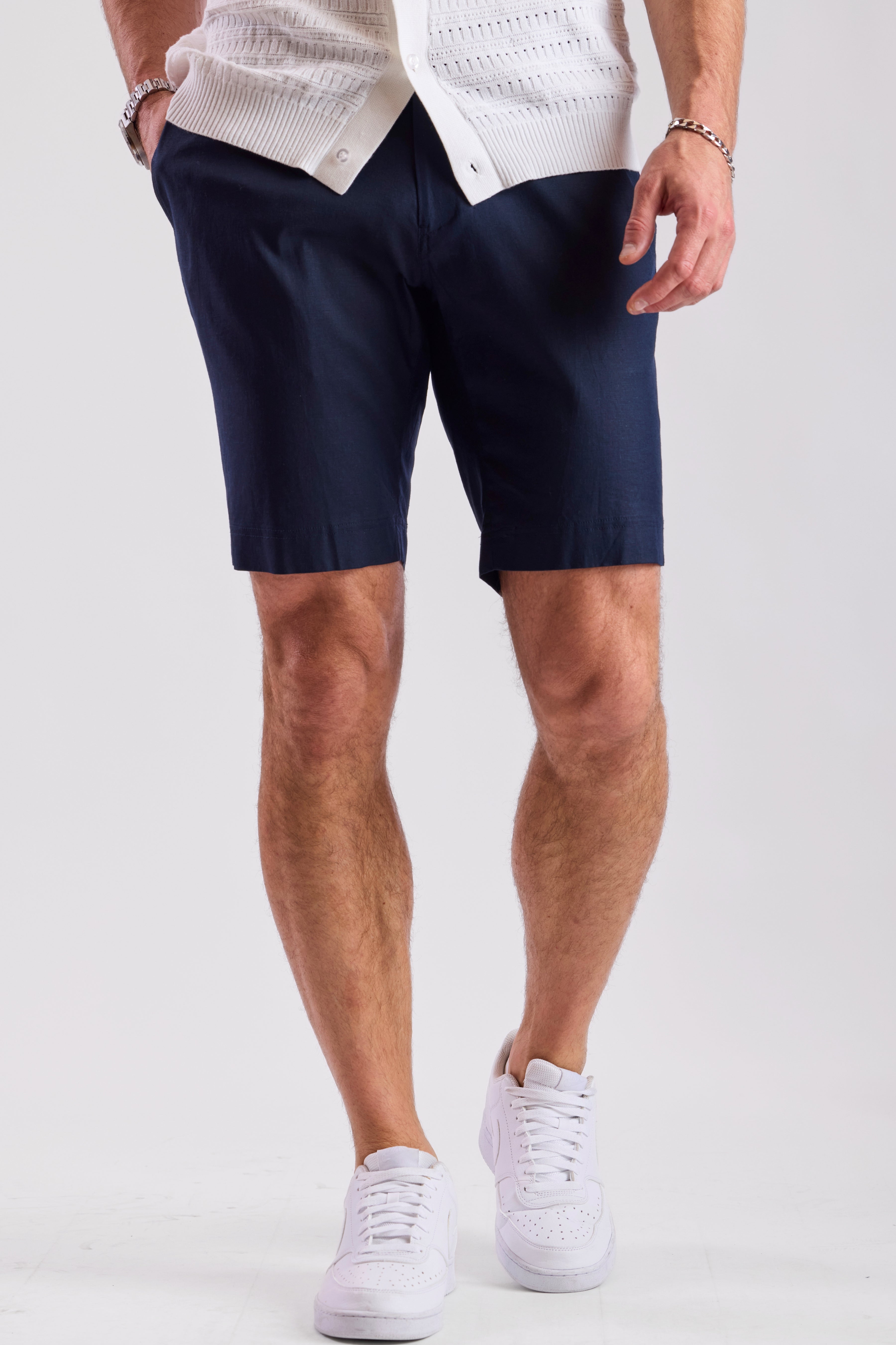 Felix Shorts - slim - Crisp Navy Linen