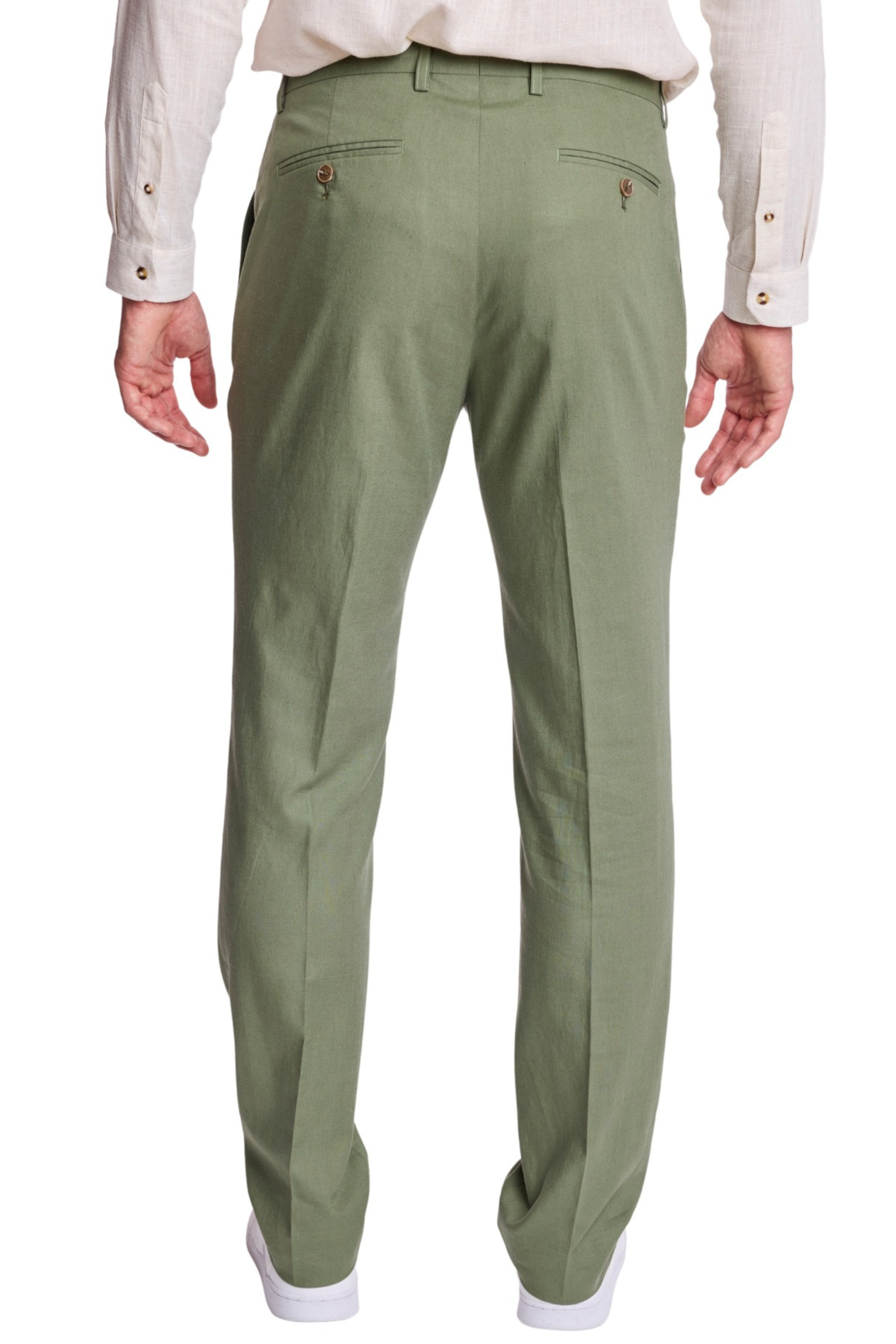 Downing Pants - slim - Olivine Green Linen