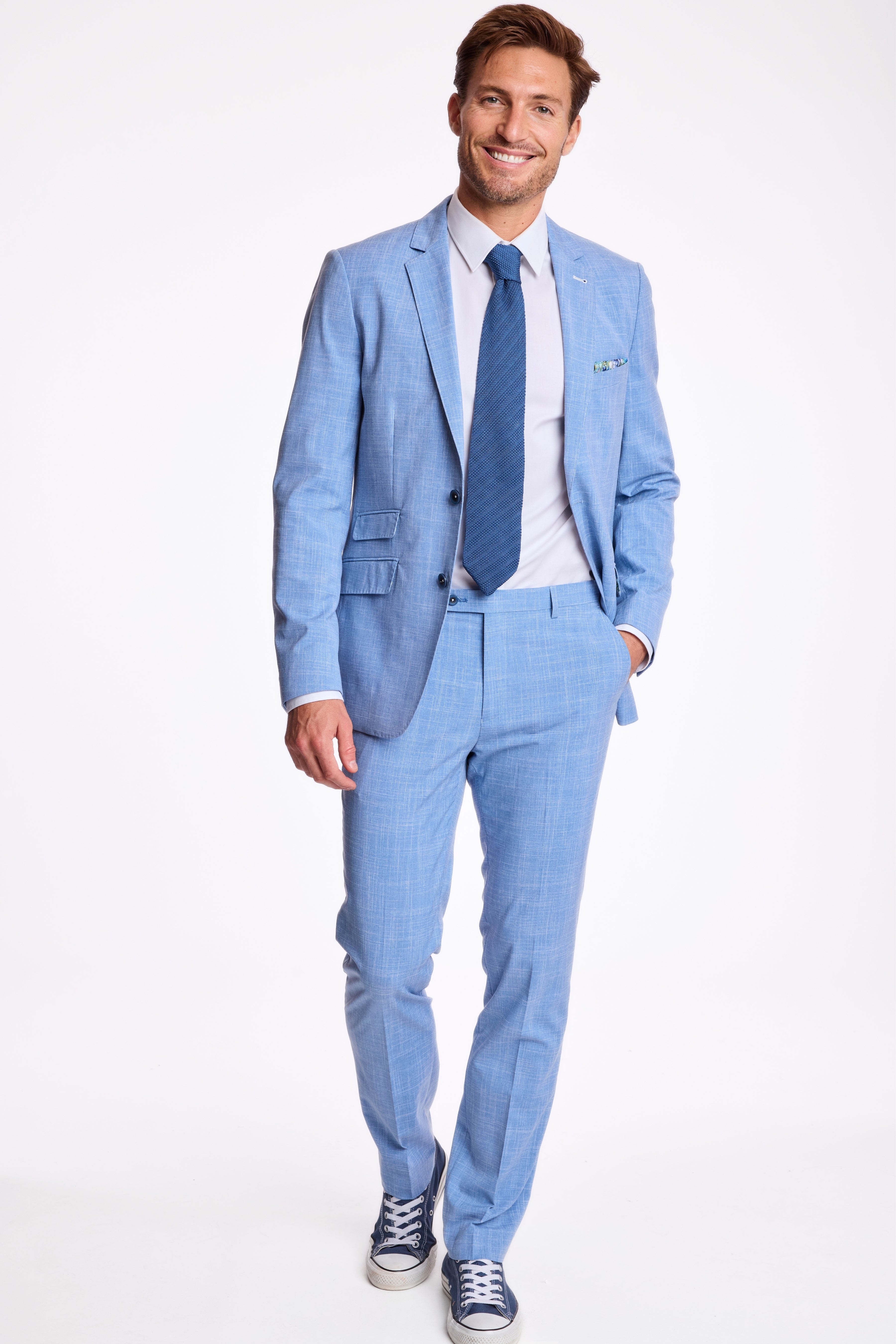 Dover Notch Jacket - slim - Blue White Grain