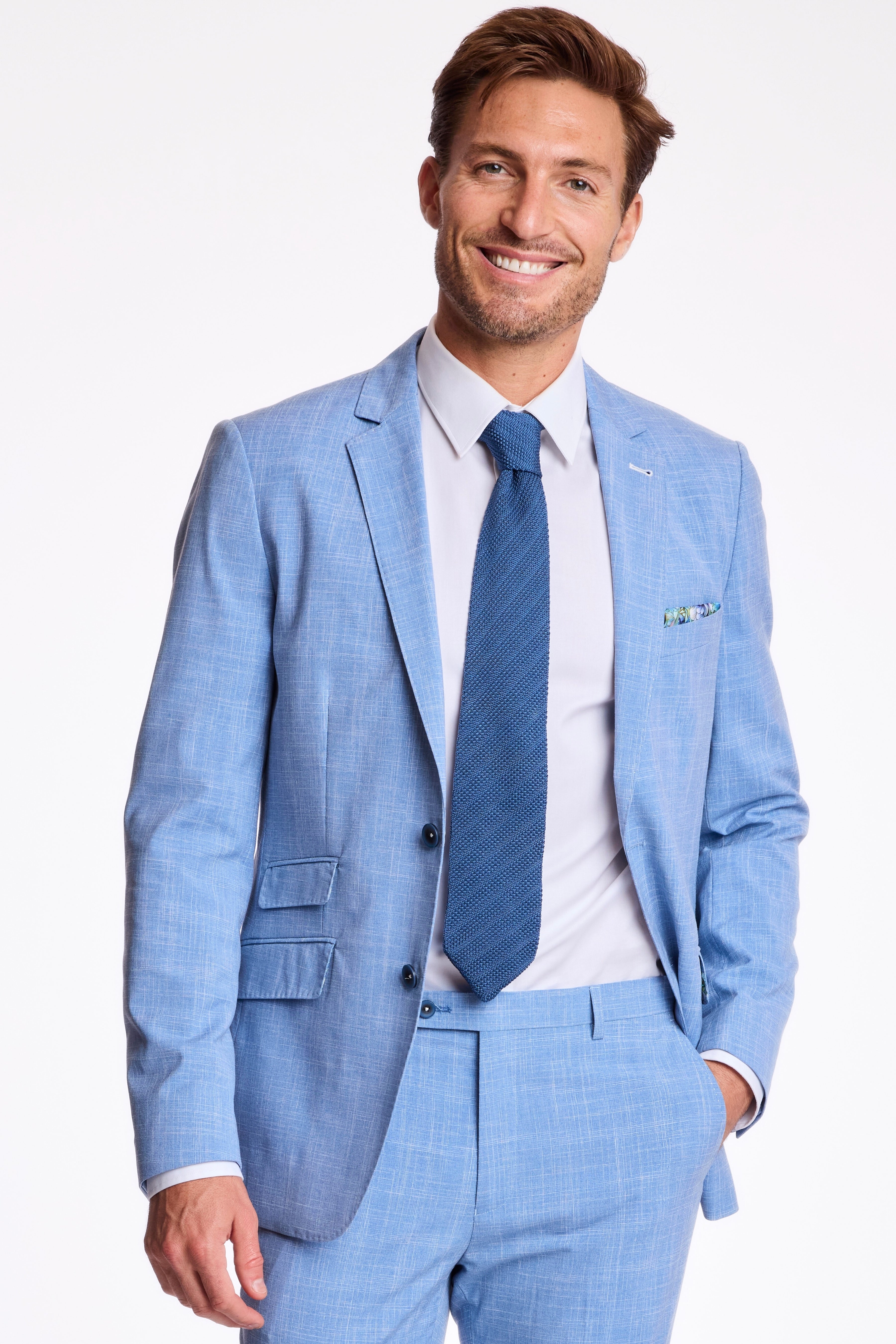 Dover Notch Jacket - slim - Blue White Grain