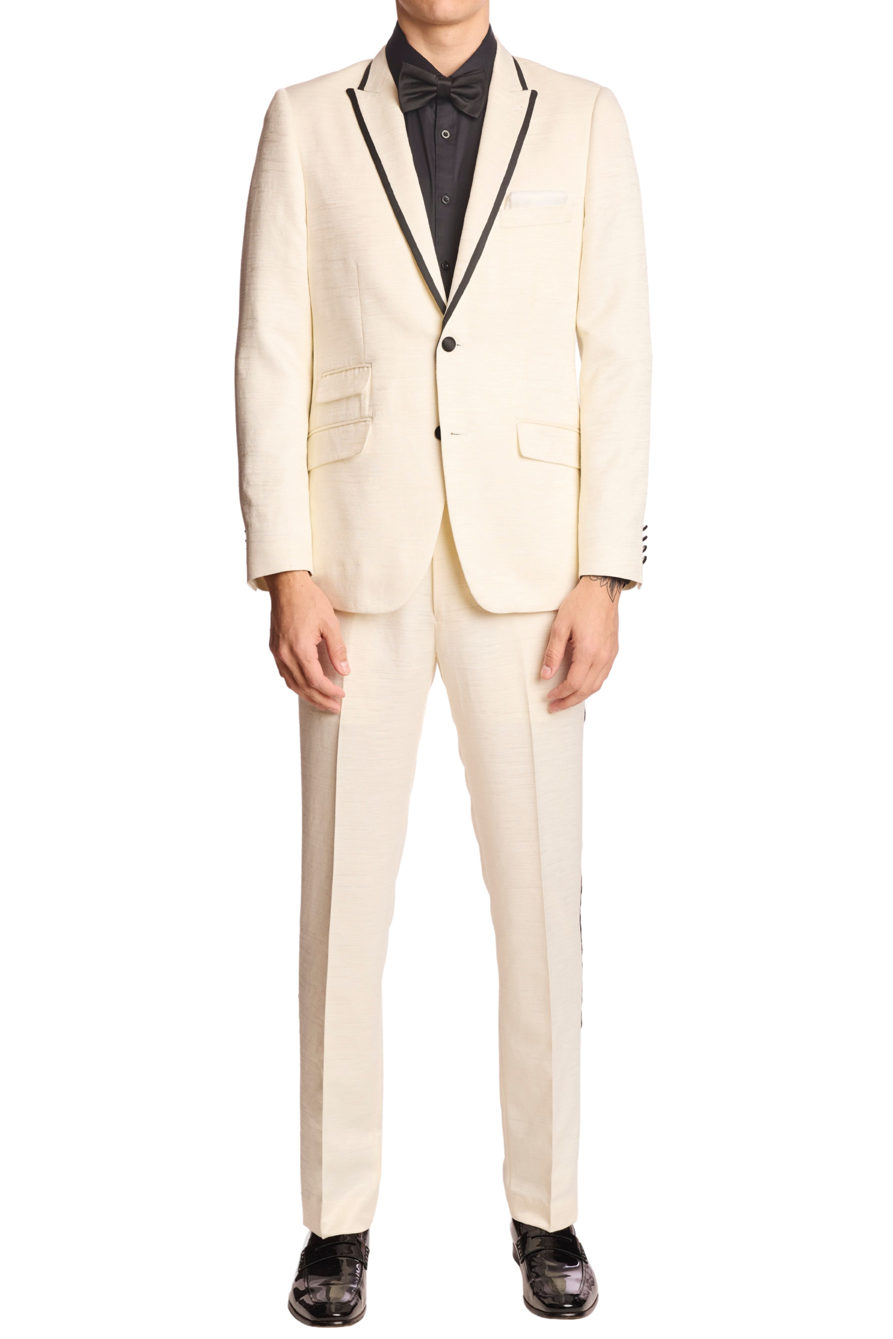 Grosvenor Peak Tux Jacket - slim - Milk White Jacquard