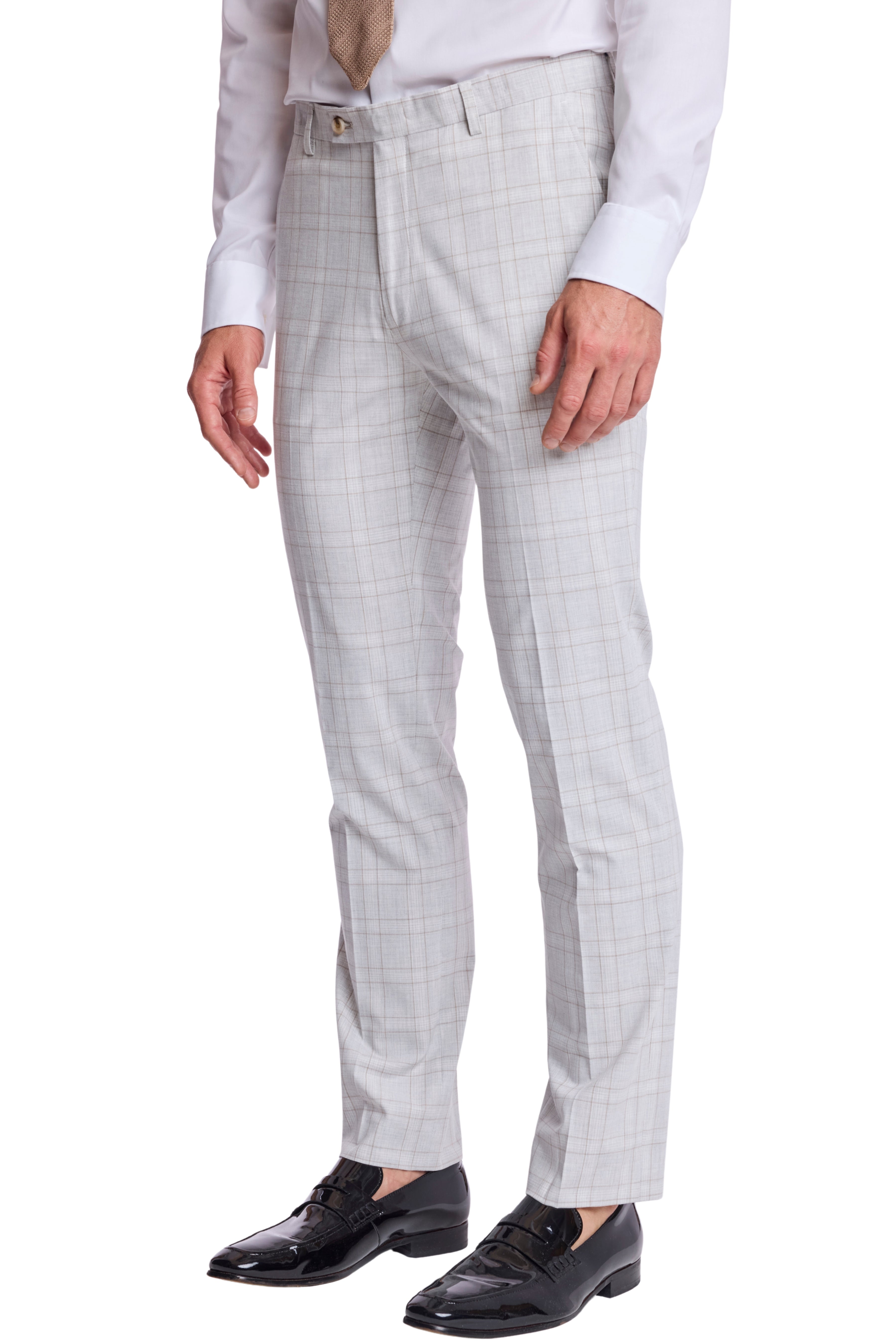 Downing Pants - slim - Grey Putty Check