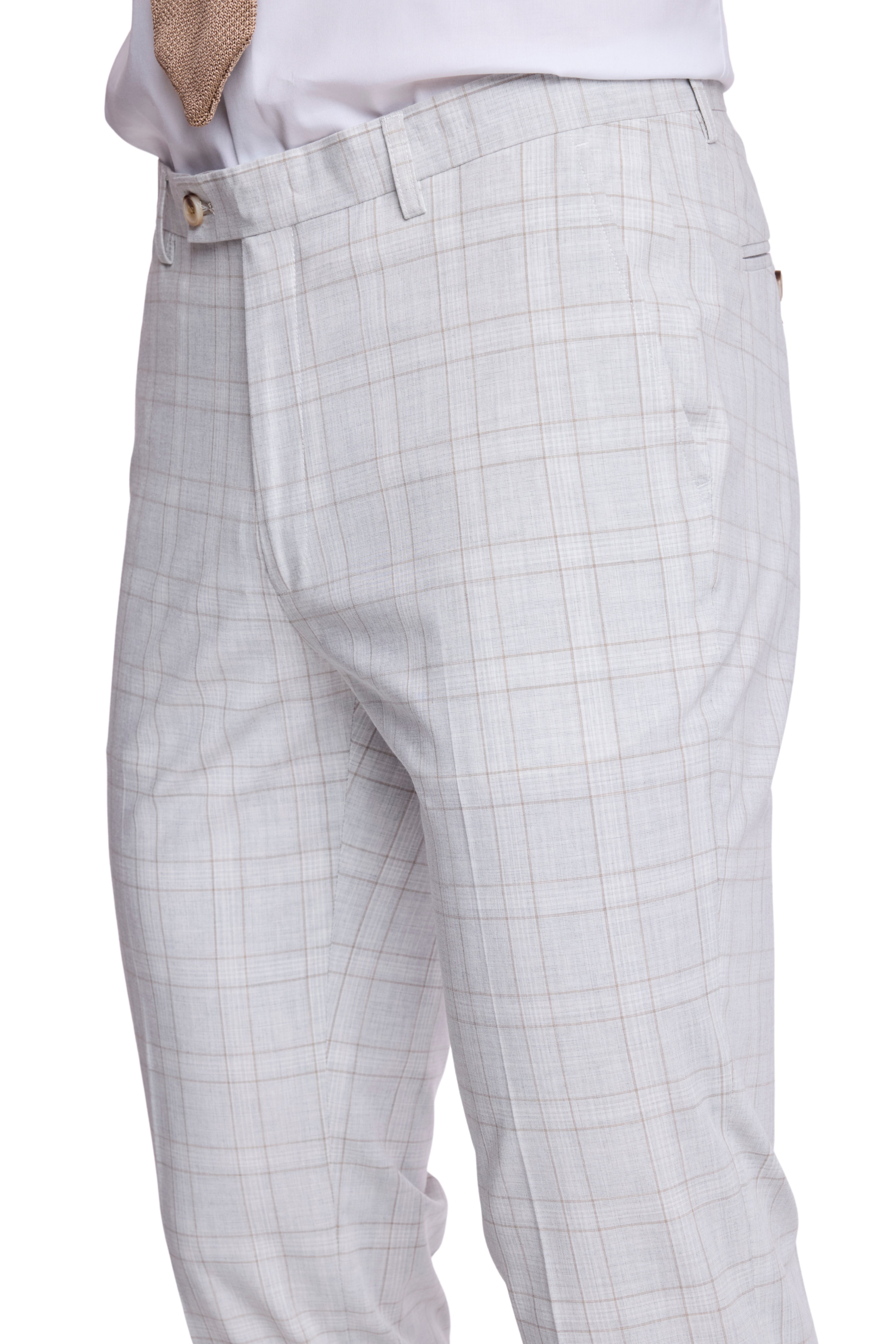 Downing Pants - slim - Grey Putty Check