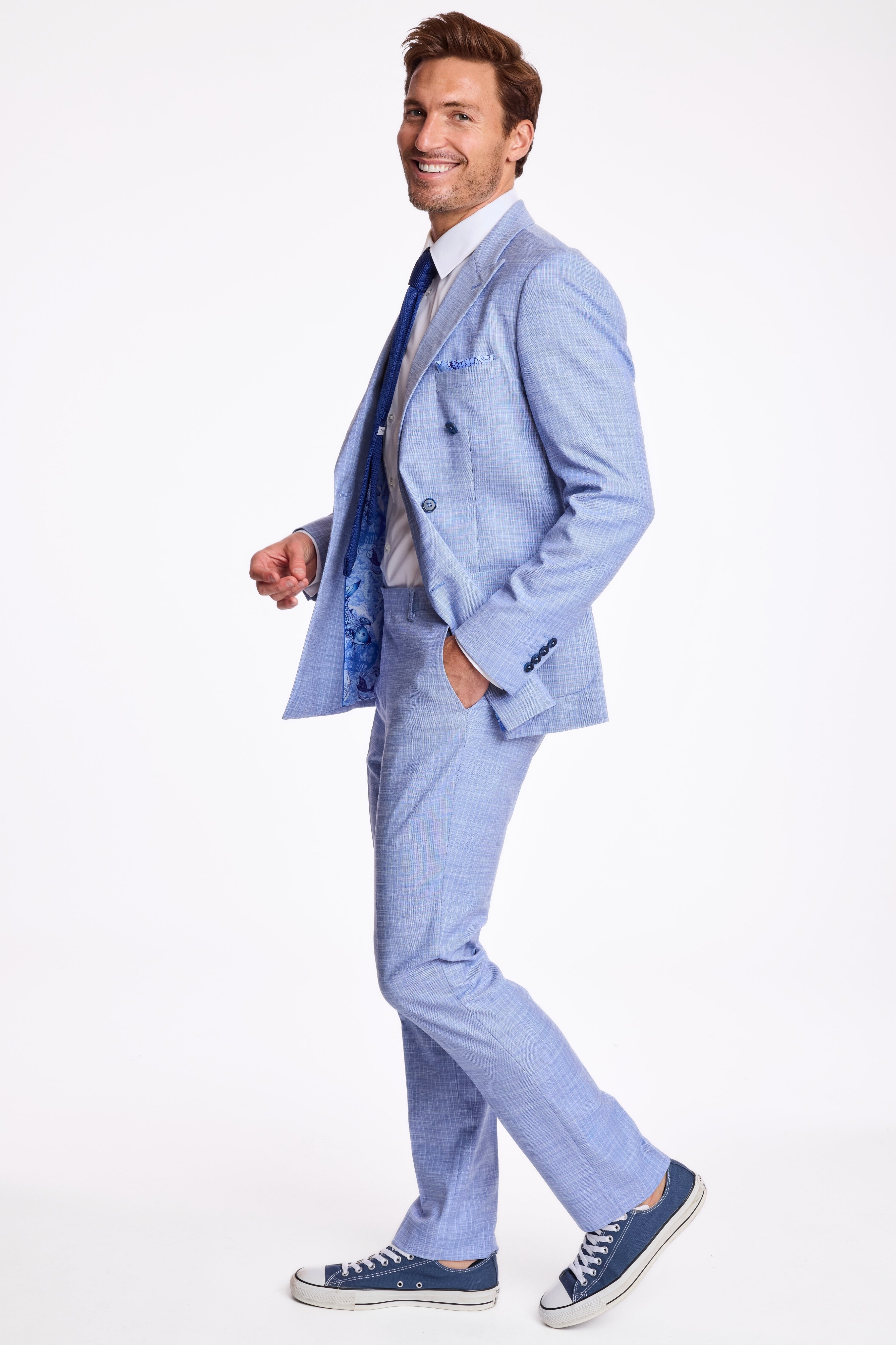 Soho Peak DB Jacket - slim - Blue White Pinstripe