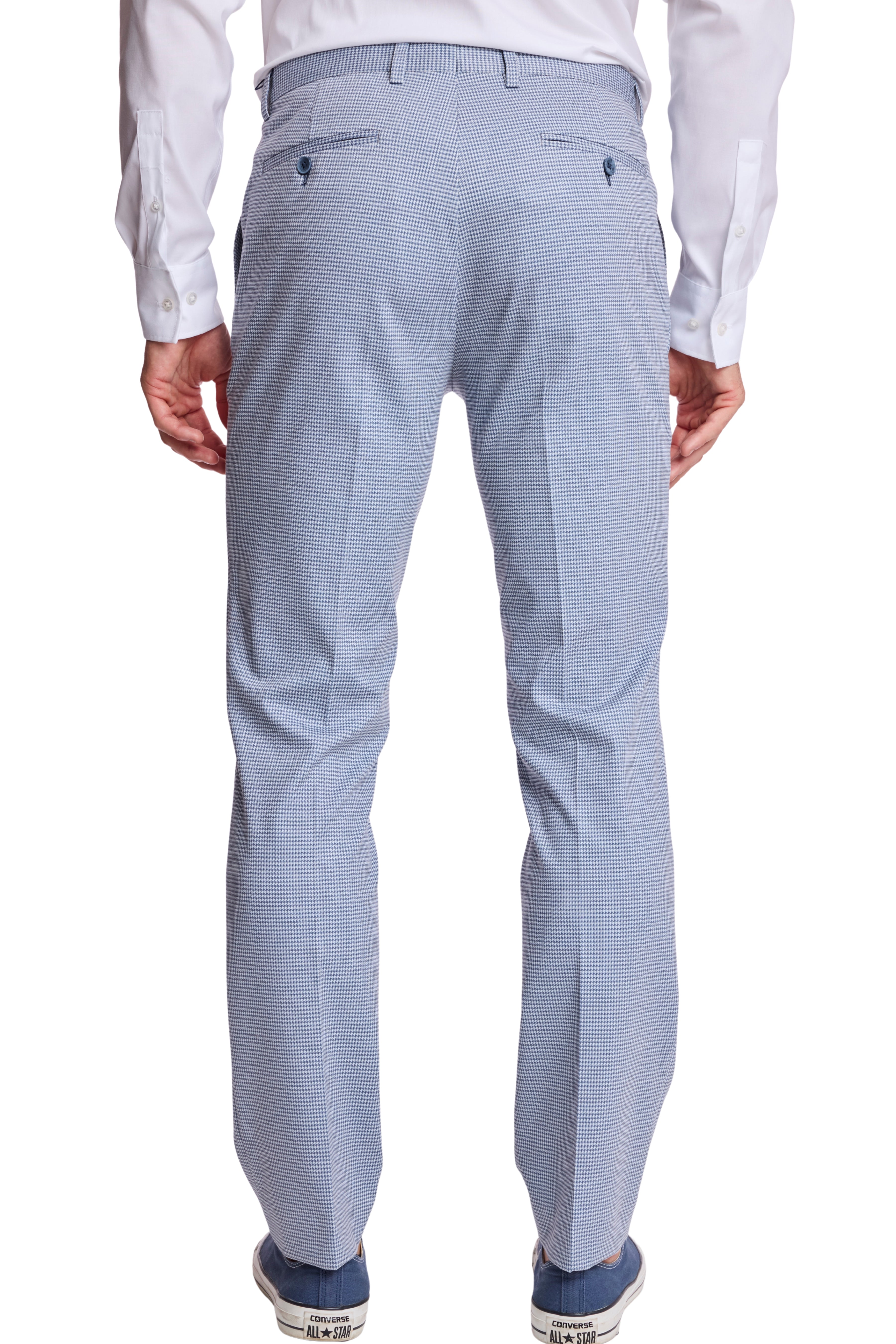 Downing Pants - slim - Crisp Navy Knit Houndstooth