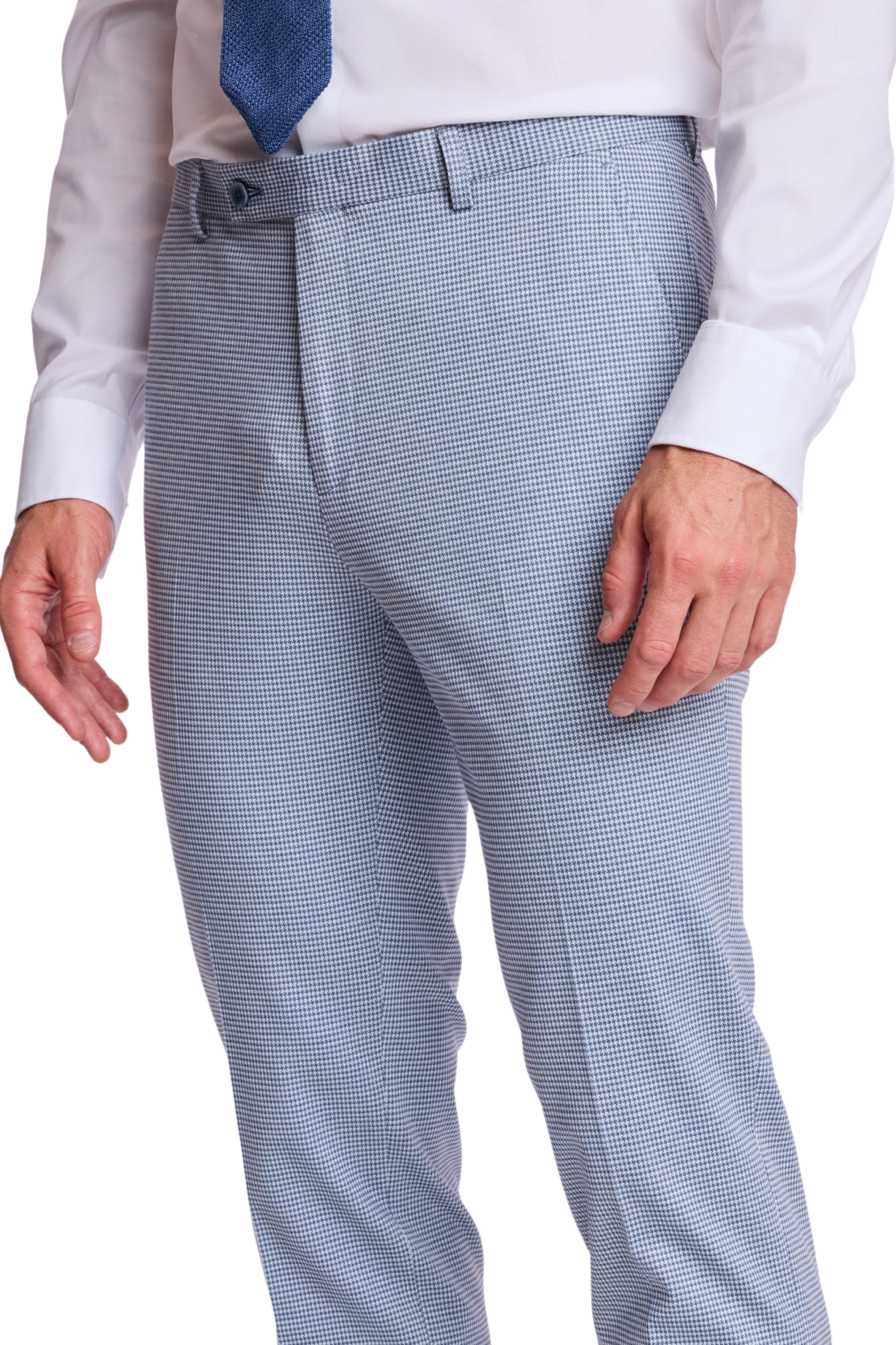 Downing Pants - slim - Crisp Navy Knit Houndstooth