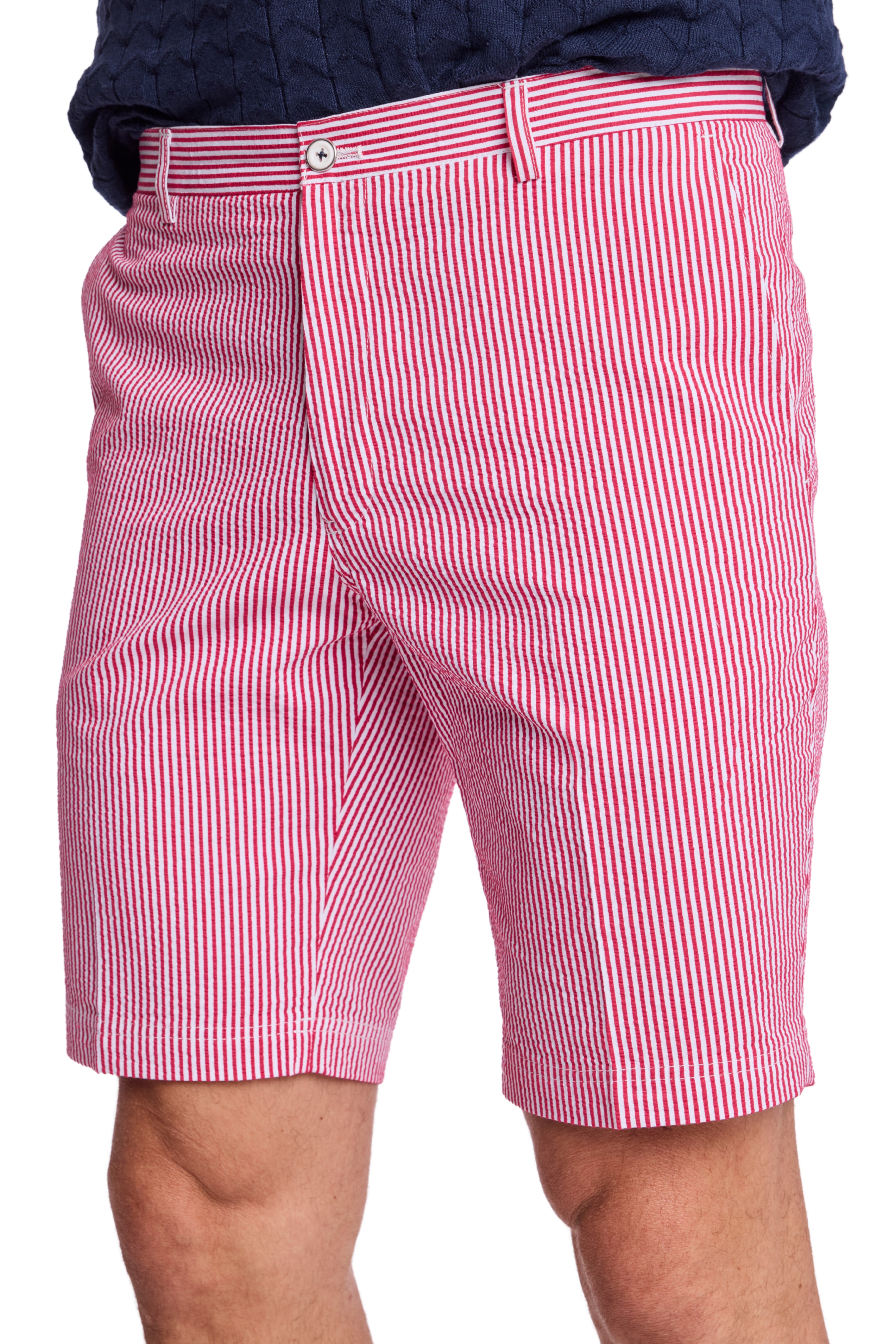 Felix Shorts - slim - Red Seersucker