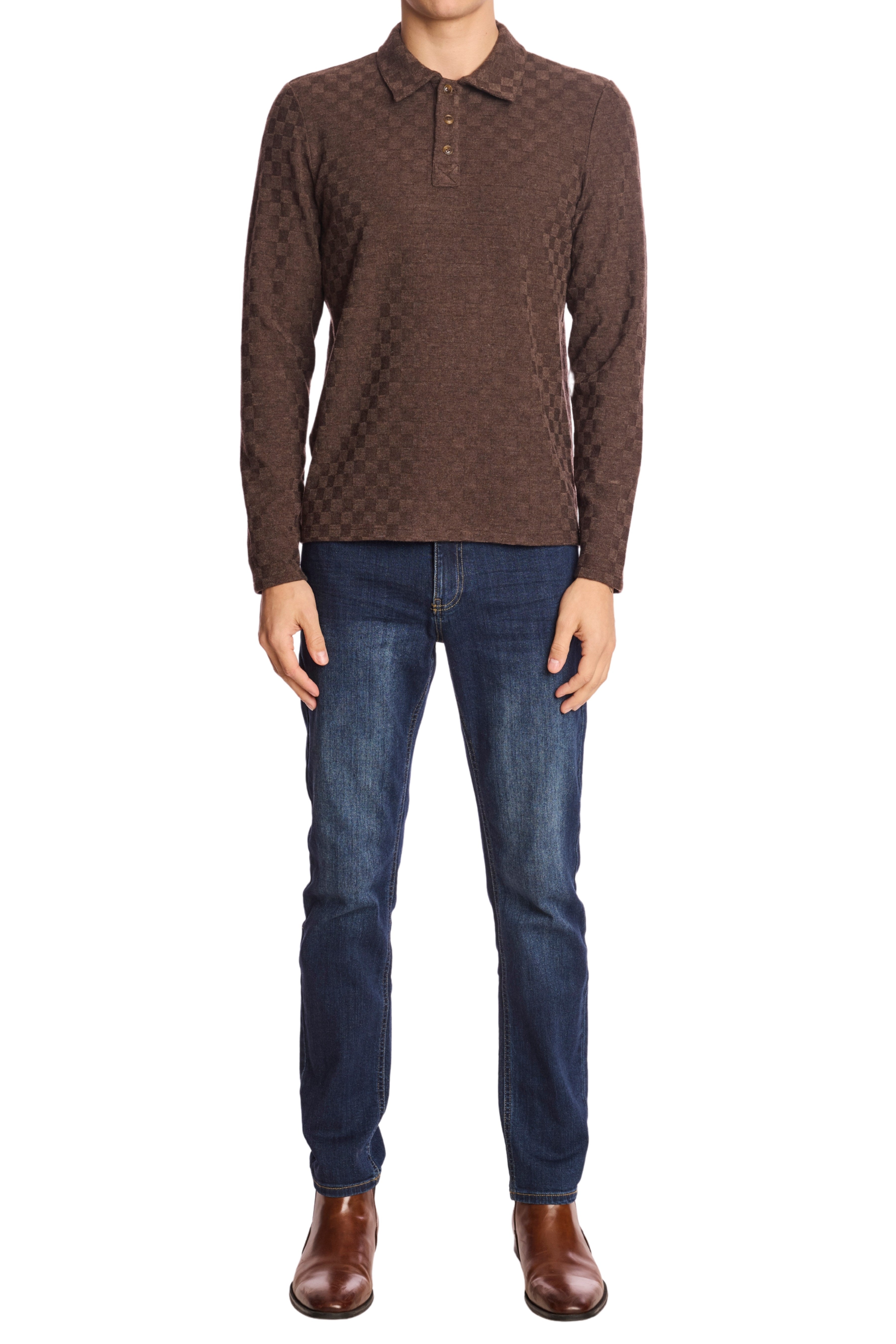 3-Button Polo - Chocolate Coffee