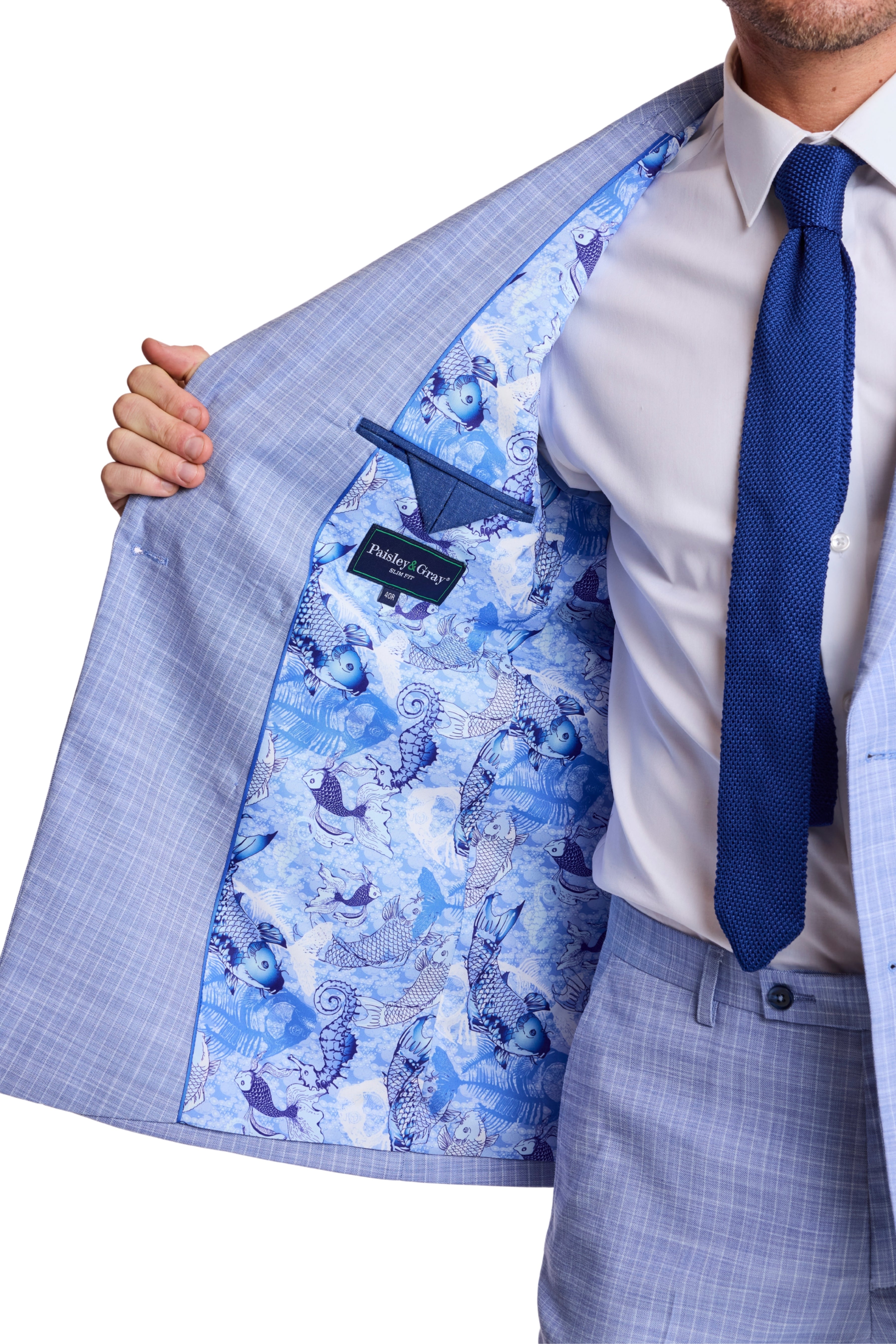 Soho Peak DB Jacket - slim - Blue White Pinstripe