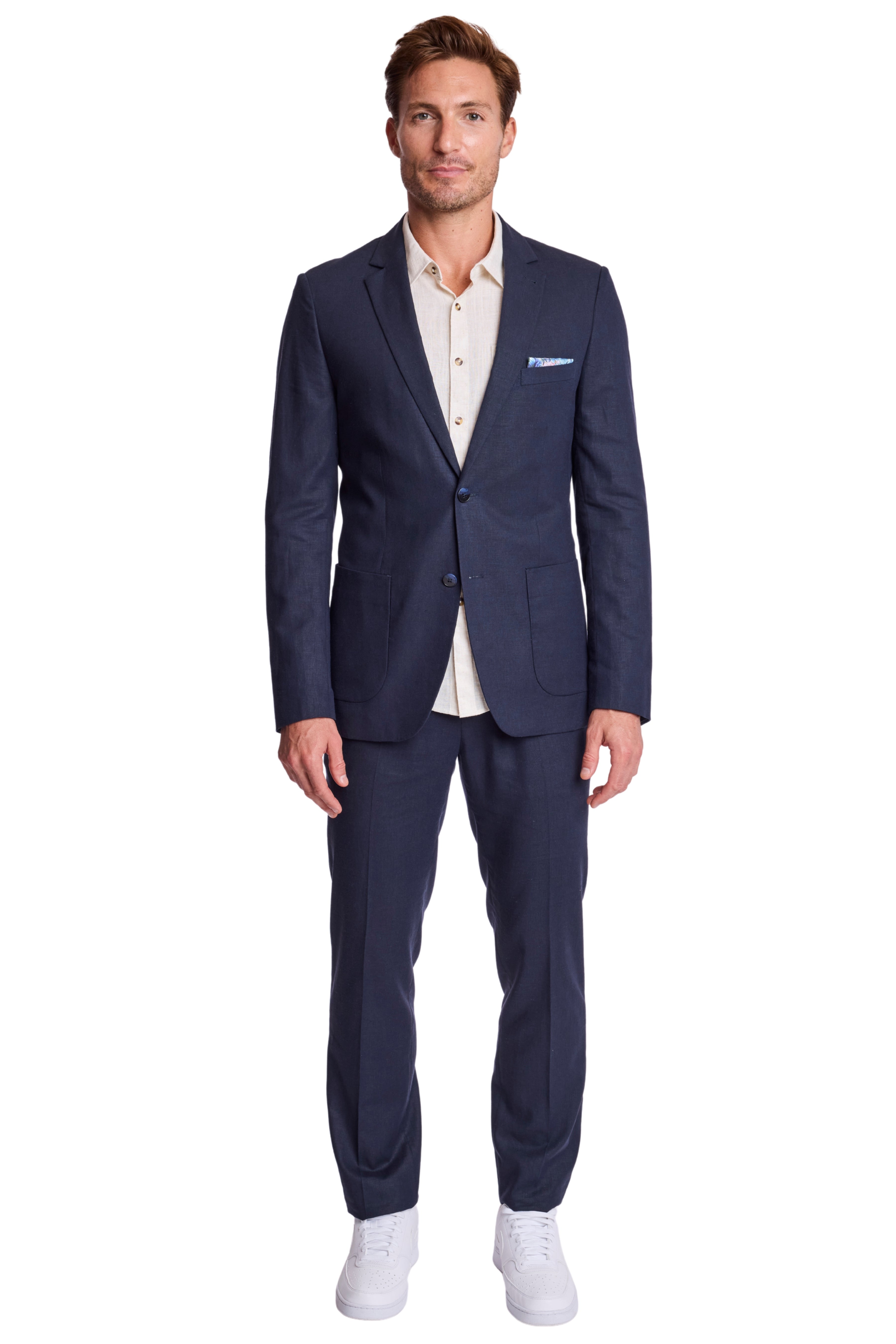 Downing Pants - slim - Crisp Navy Linen