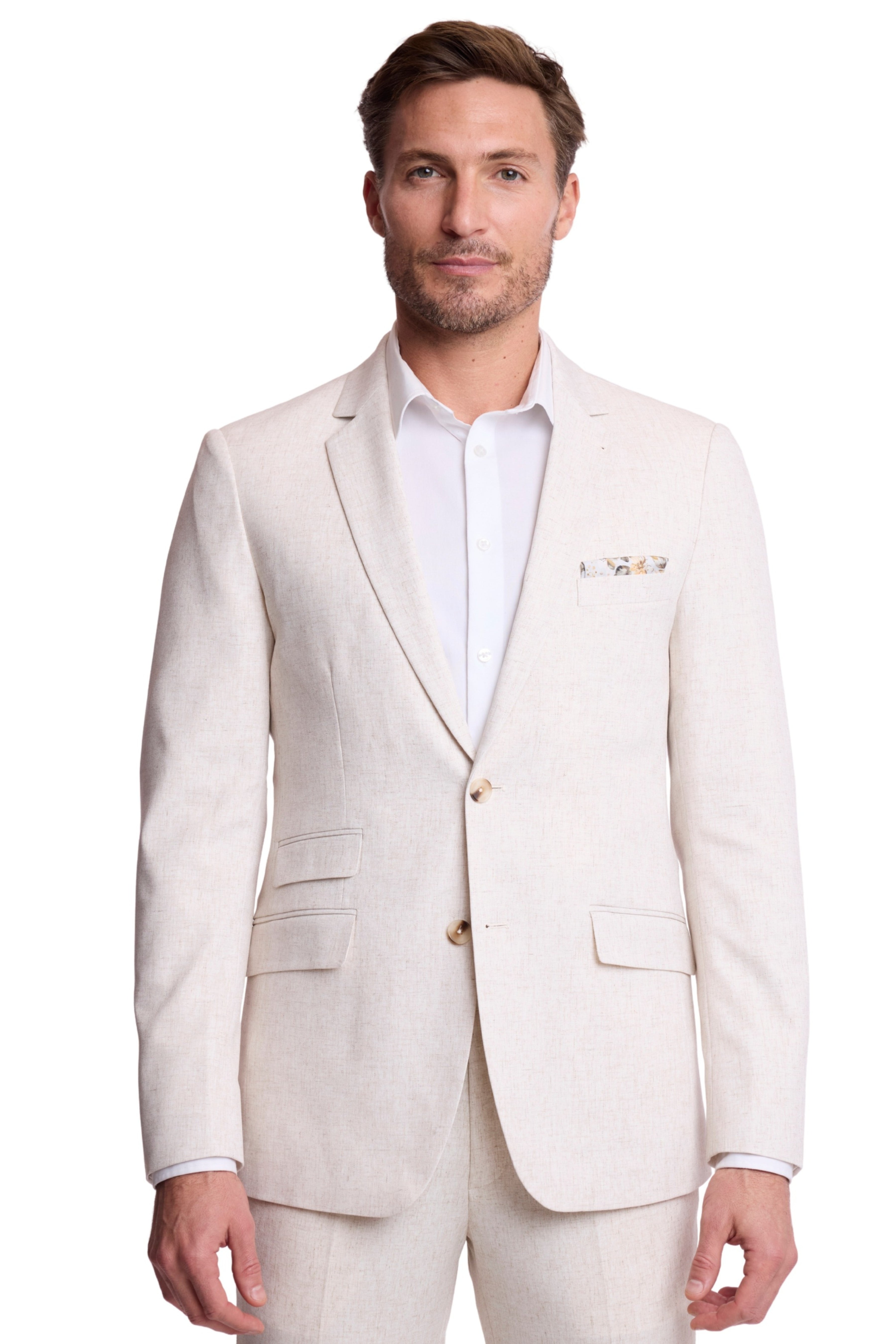 Dover Notch Jacket - slim - Oat Linen Blend