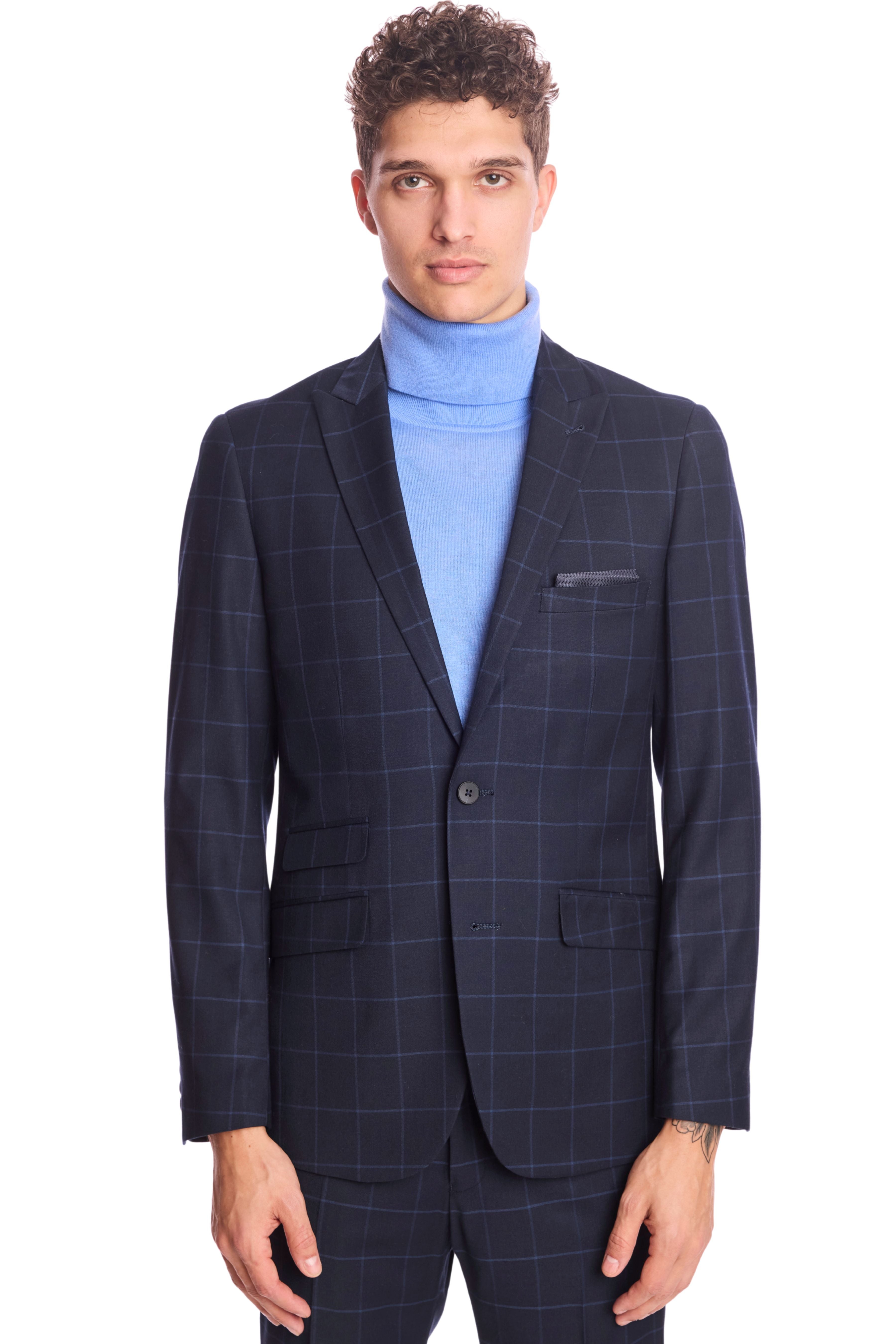 Ashton Peak Jacket - slim - Navy Windowpane