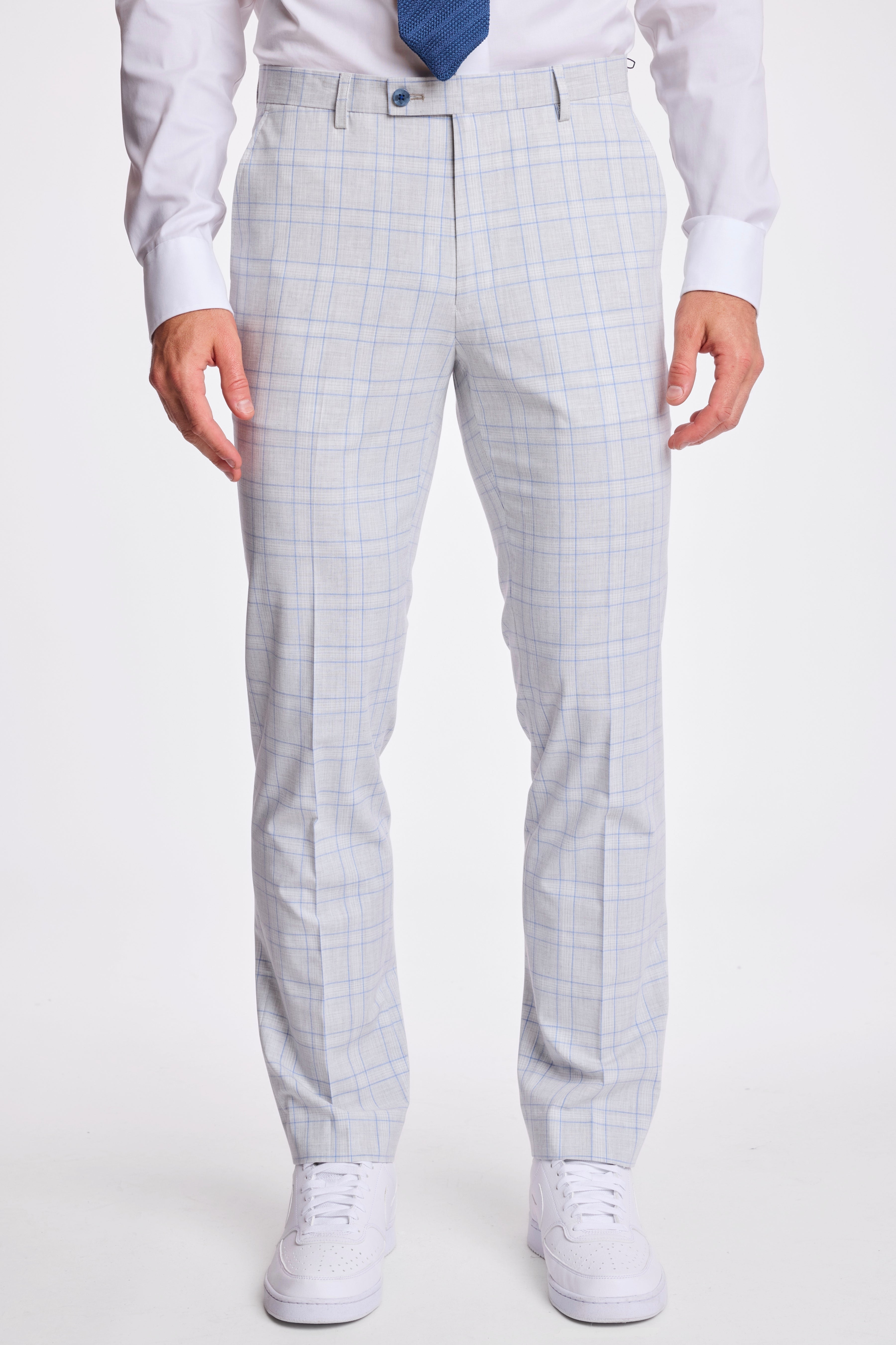 Downing Pants - slim - Grey Blue Check