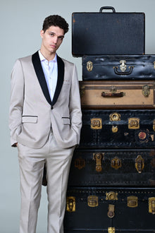  Regent Shawl Tux Jacket - slim - Sable Beige & Black