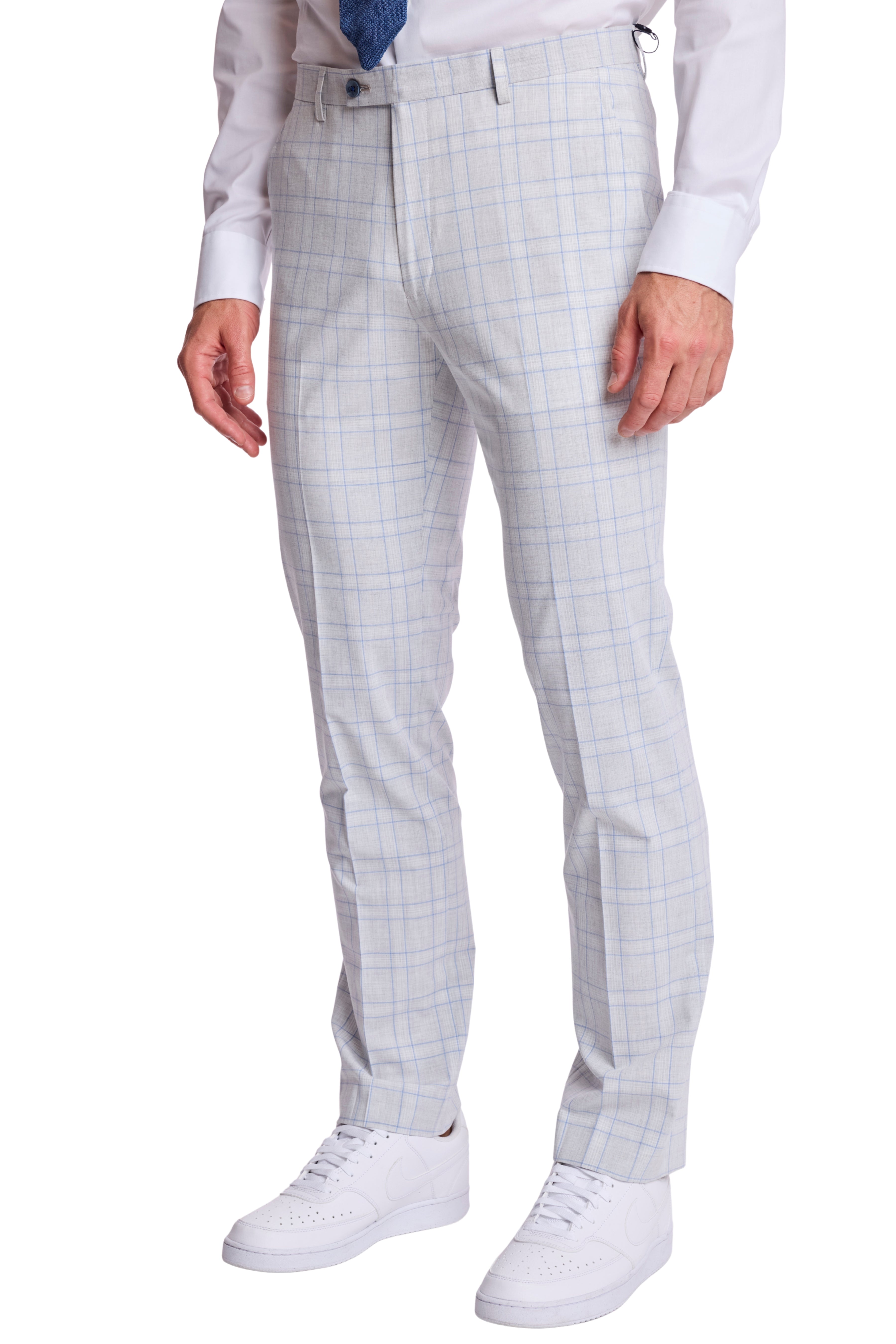 Downing Pants - slim - Grey Blue Check