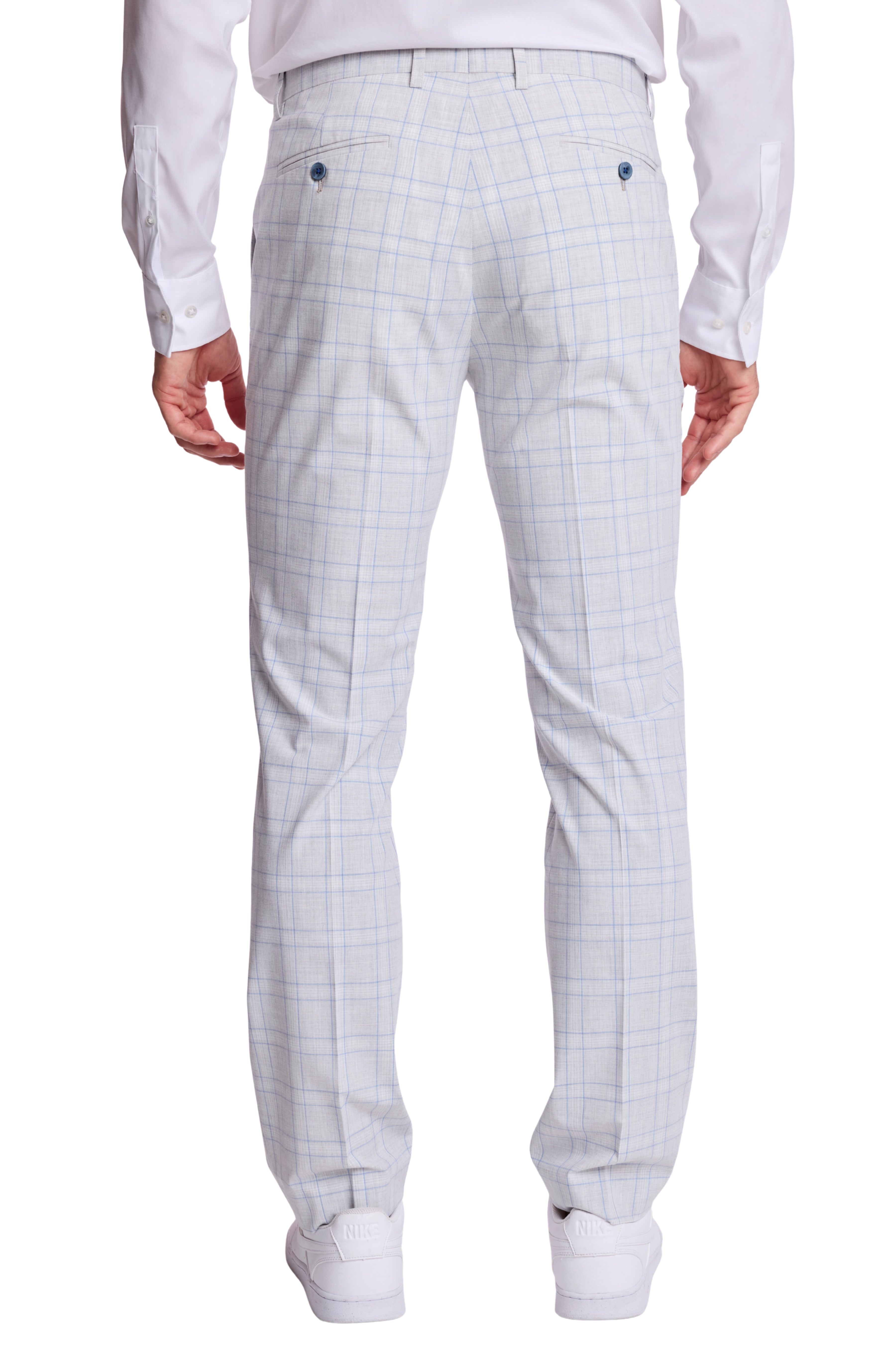 Downing Pants - slim - Grey Blue Check