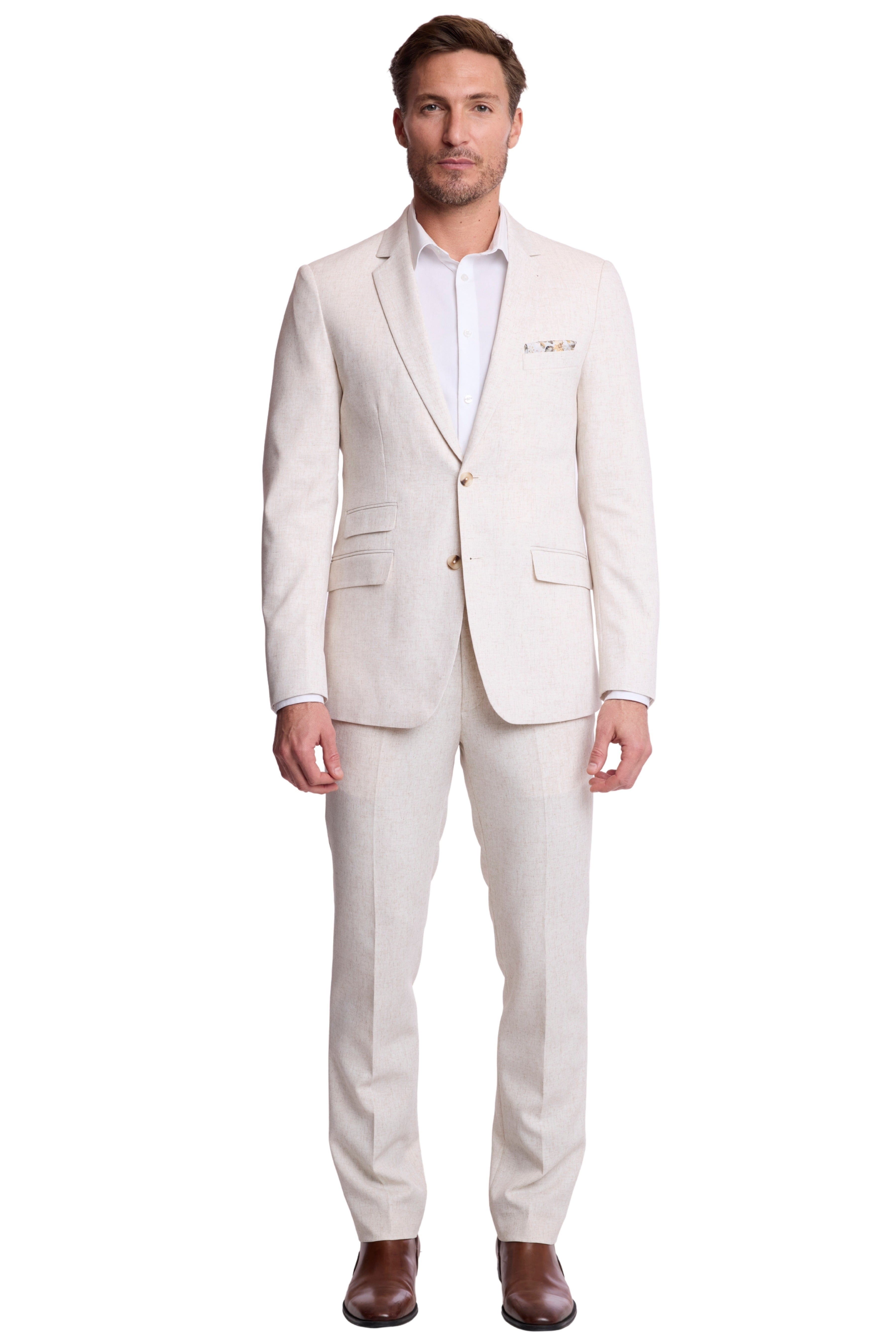 Dover Notch Jacket - slim - Oat Linen Blend