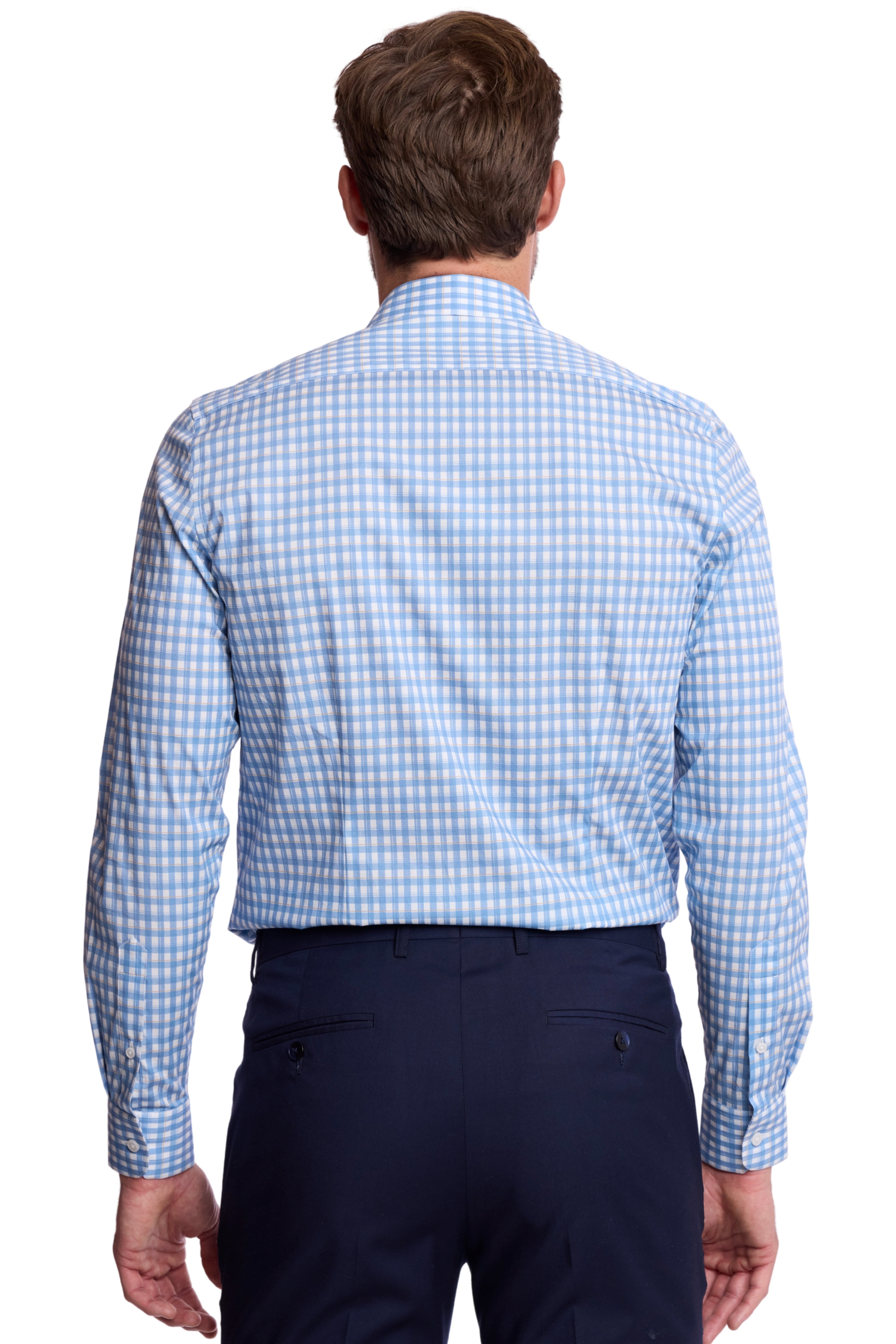 Parker Pointed Collar Shirt - Blue White Check
