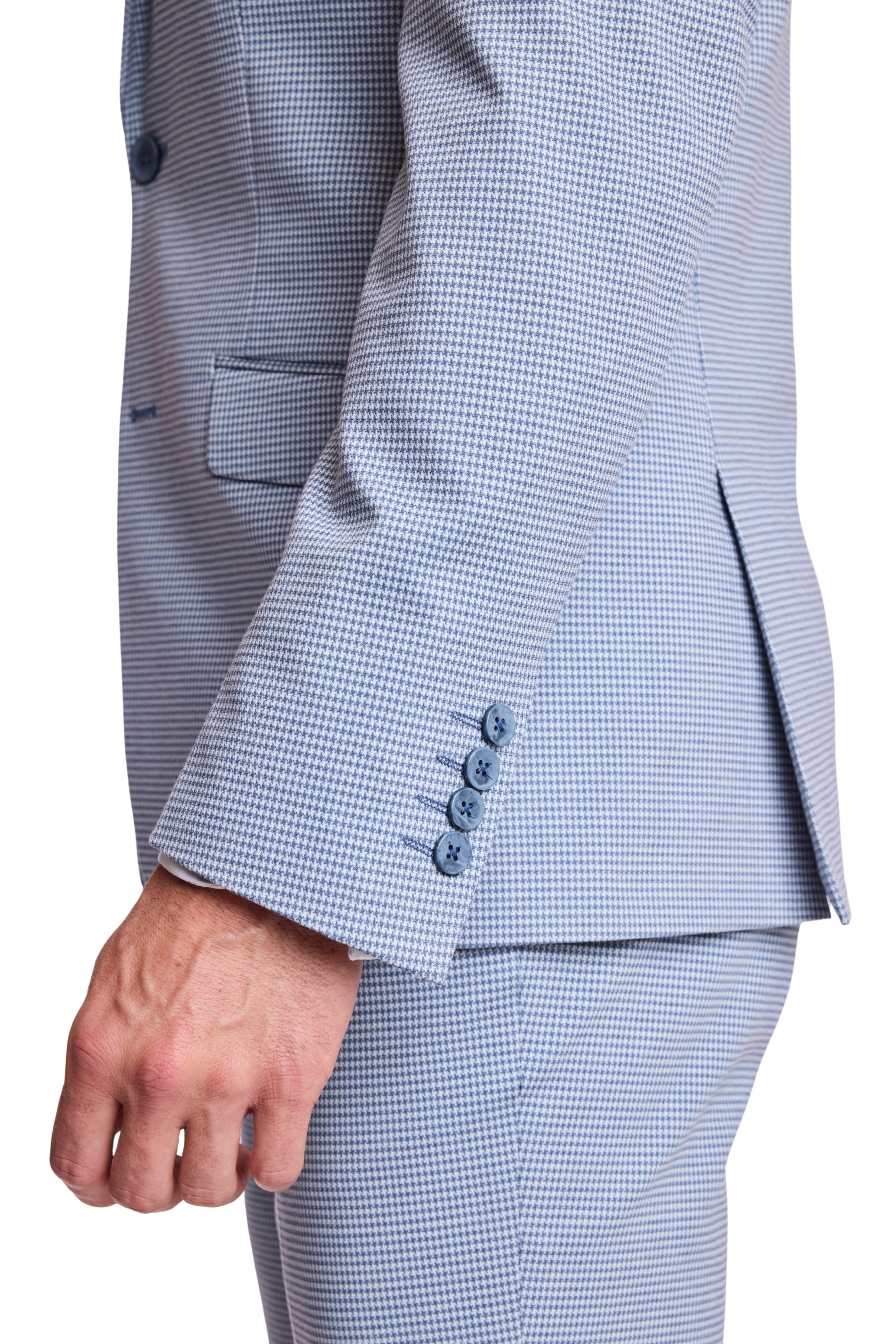 Dover Notch Jacket - slim - Crisp Navy Knit Houndstooth