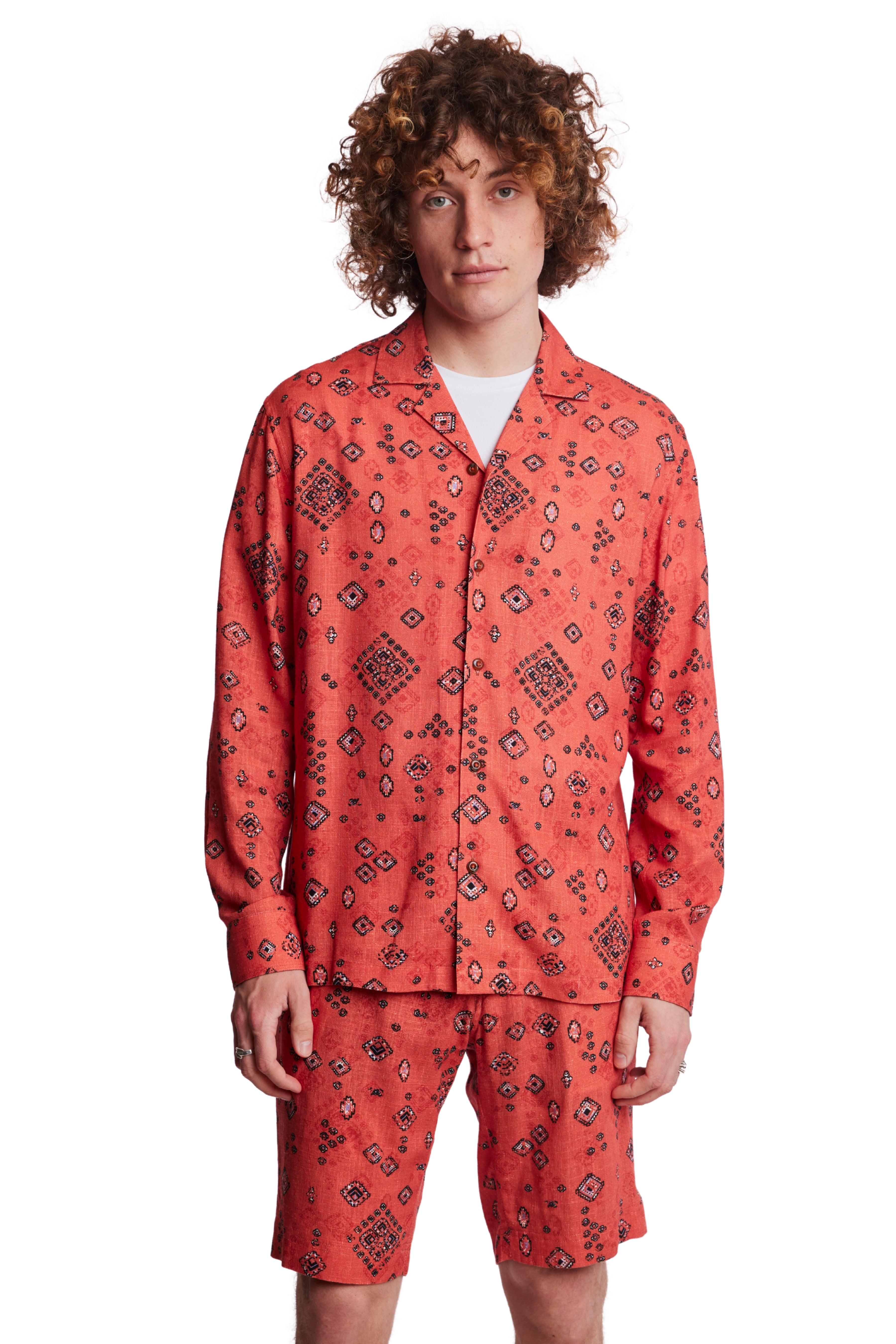 L/S Camp Collar Shirt - Marrakesh Orange