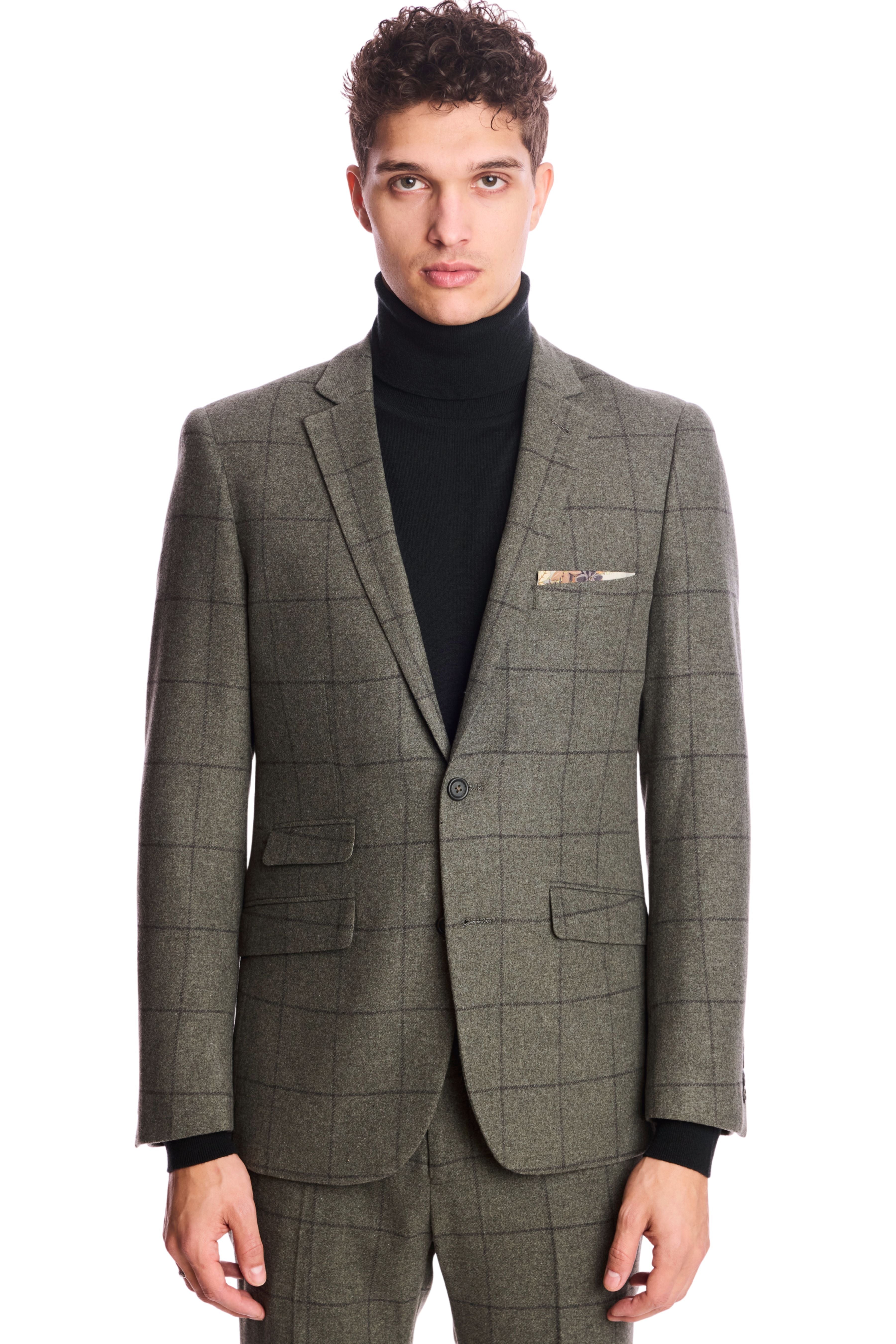 Dover Notch Jacket - slim - Sage Windowpane