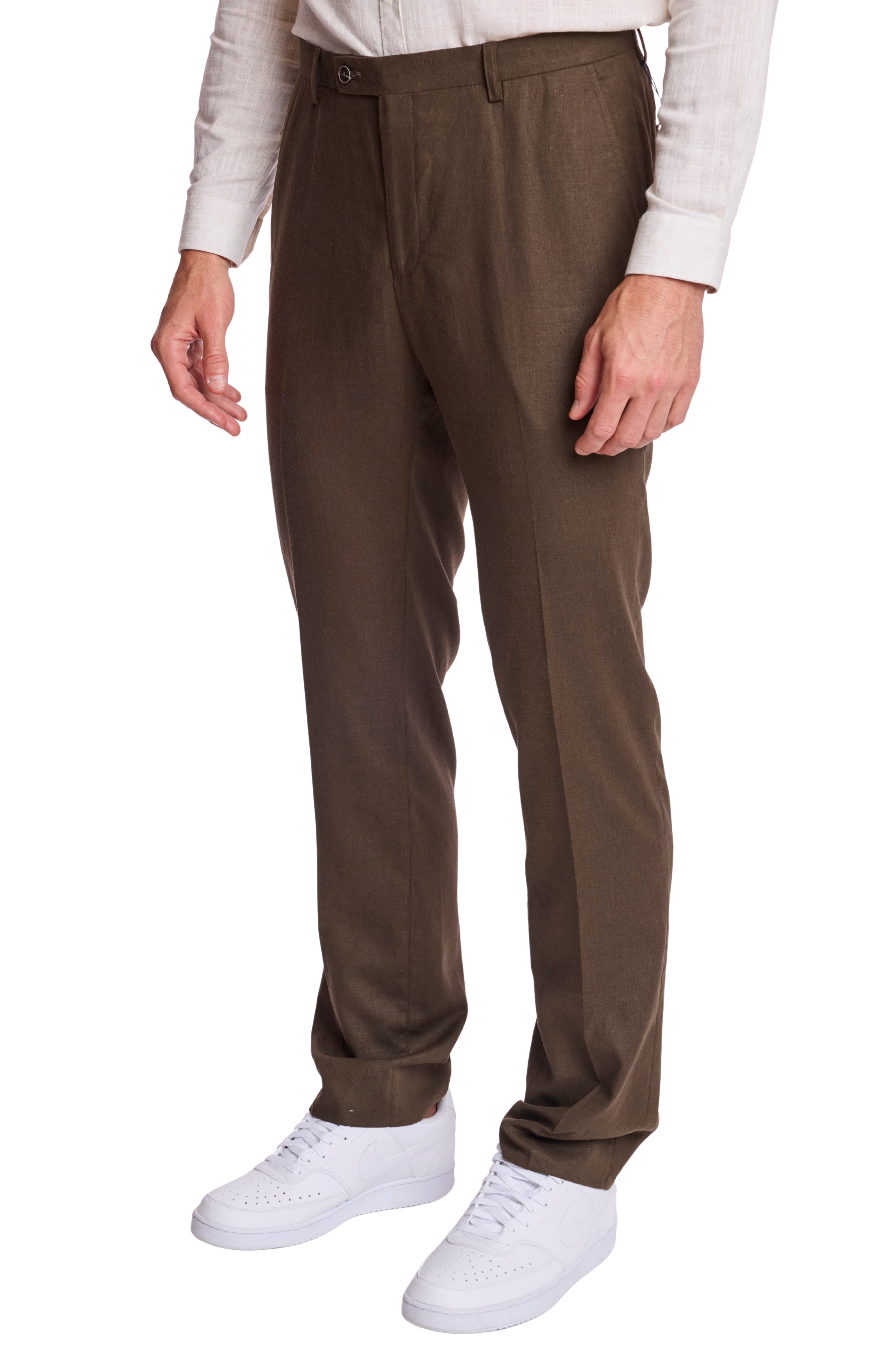 Downing Pants - slim - Ganache Dark Brown Linen