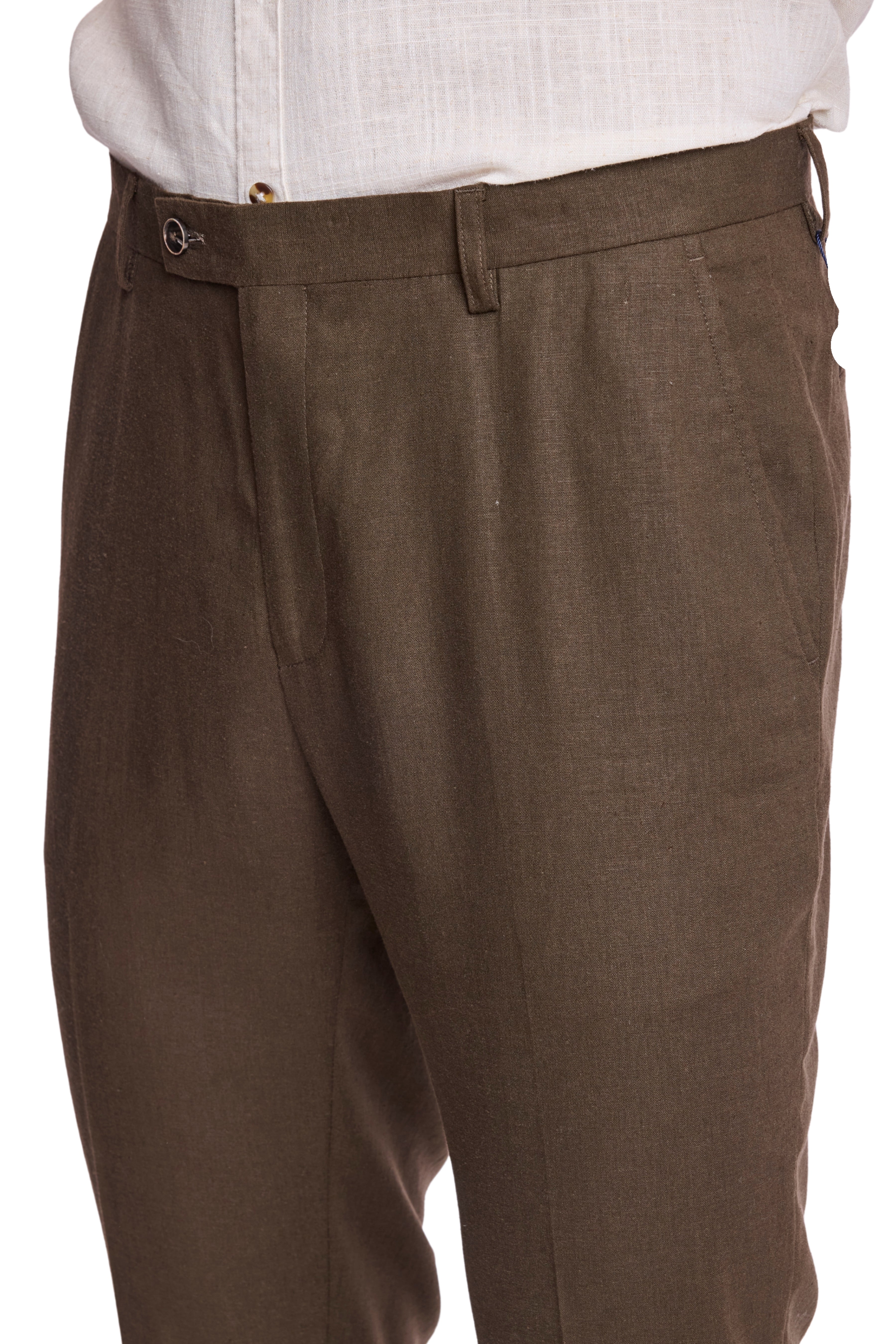 Downing Pants - slim - Ganache Dark Brown Linen