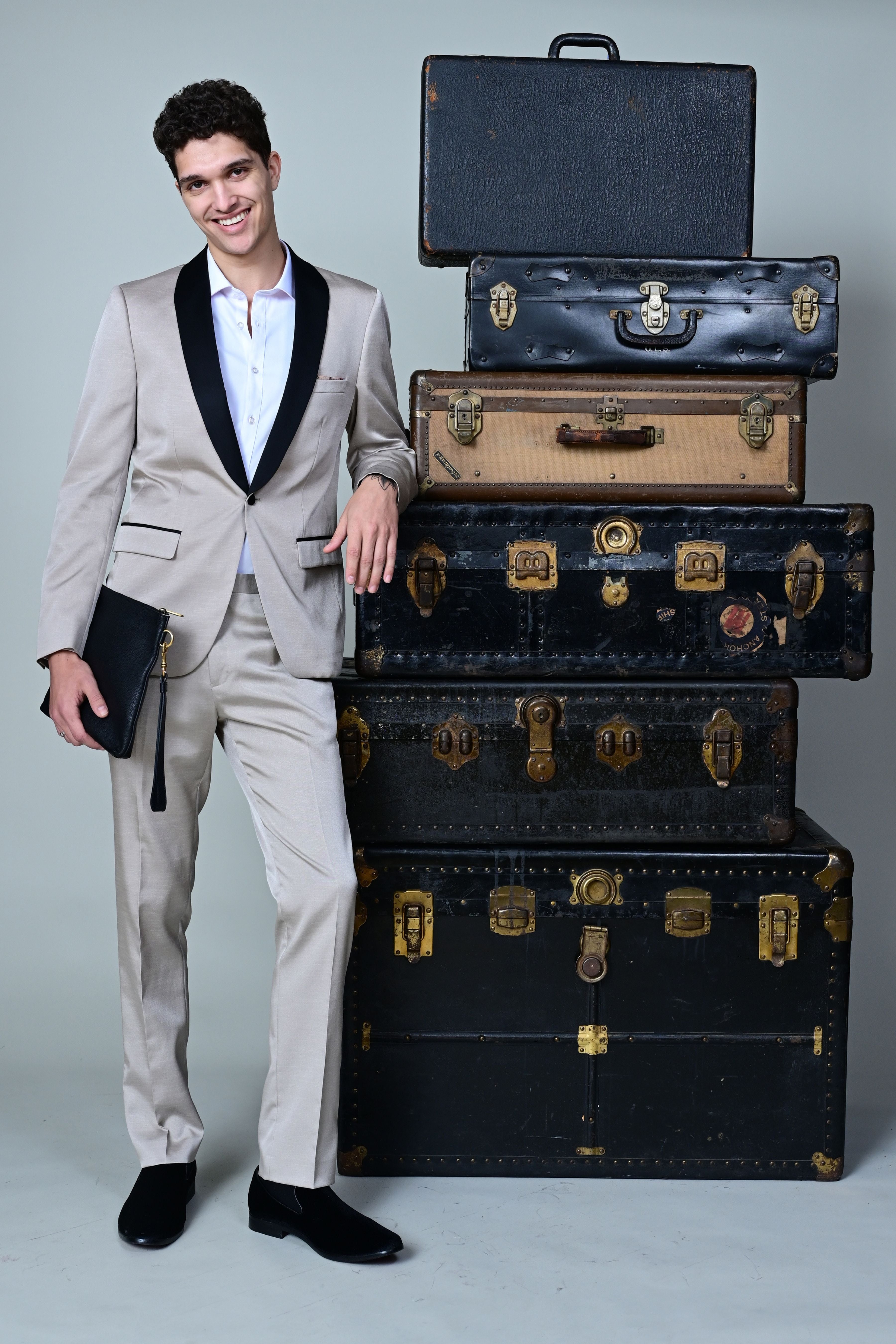 Regent Shawl Tux Jacket - slim - Sable Beige & Black