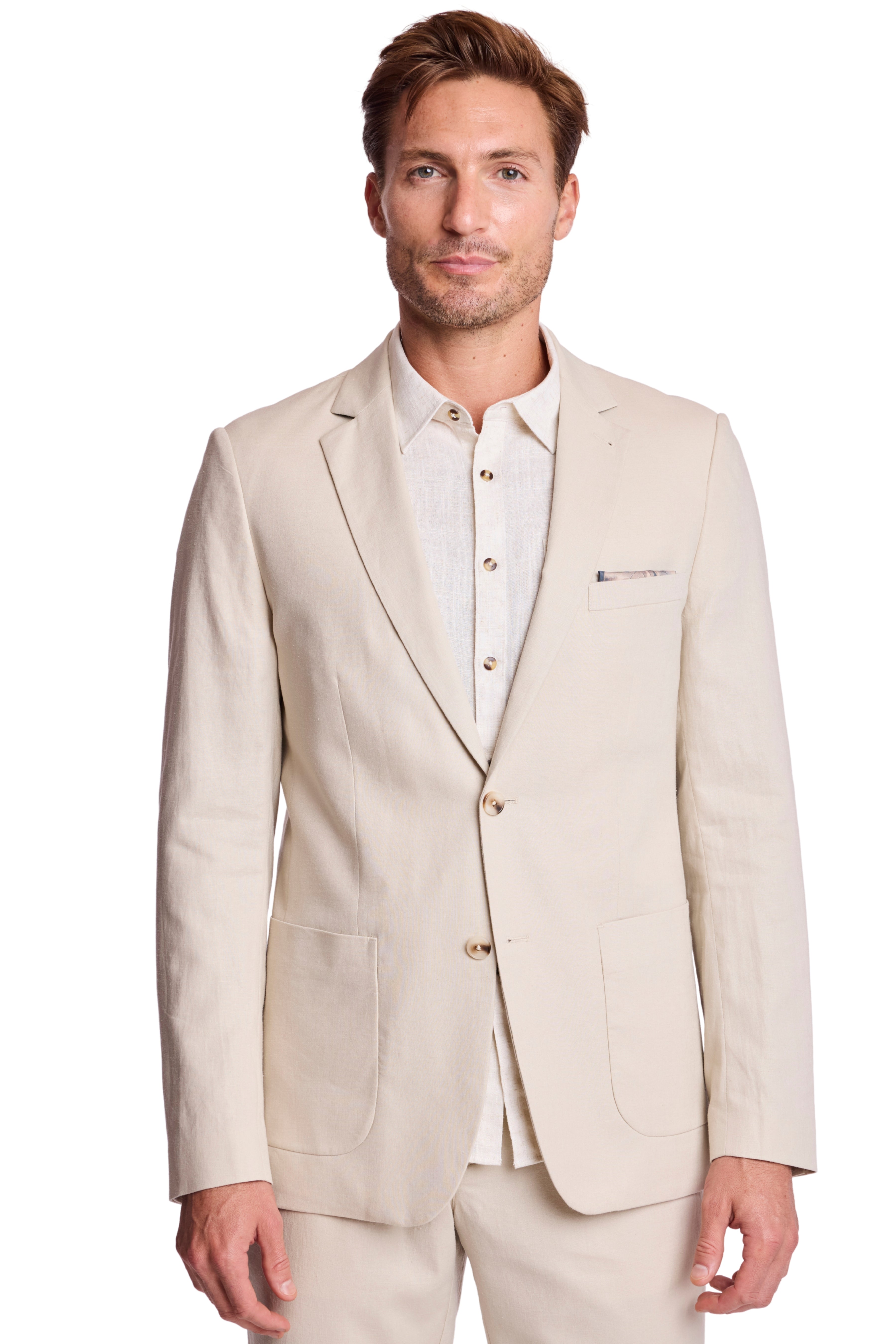 Dover Notch Jacket - slim - Tan Glaze Linen
