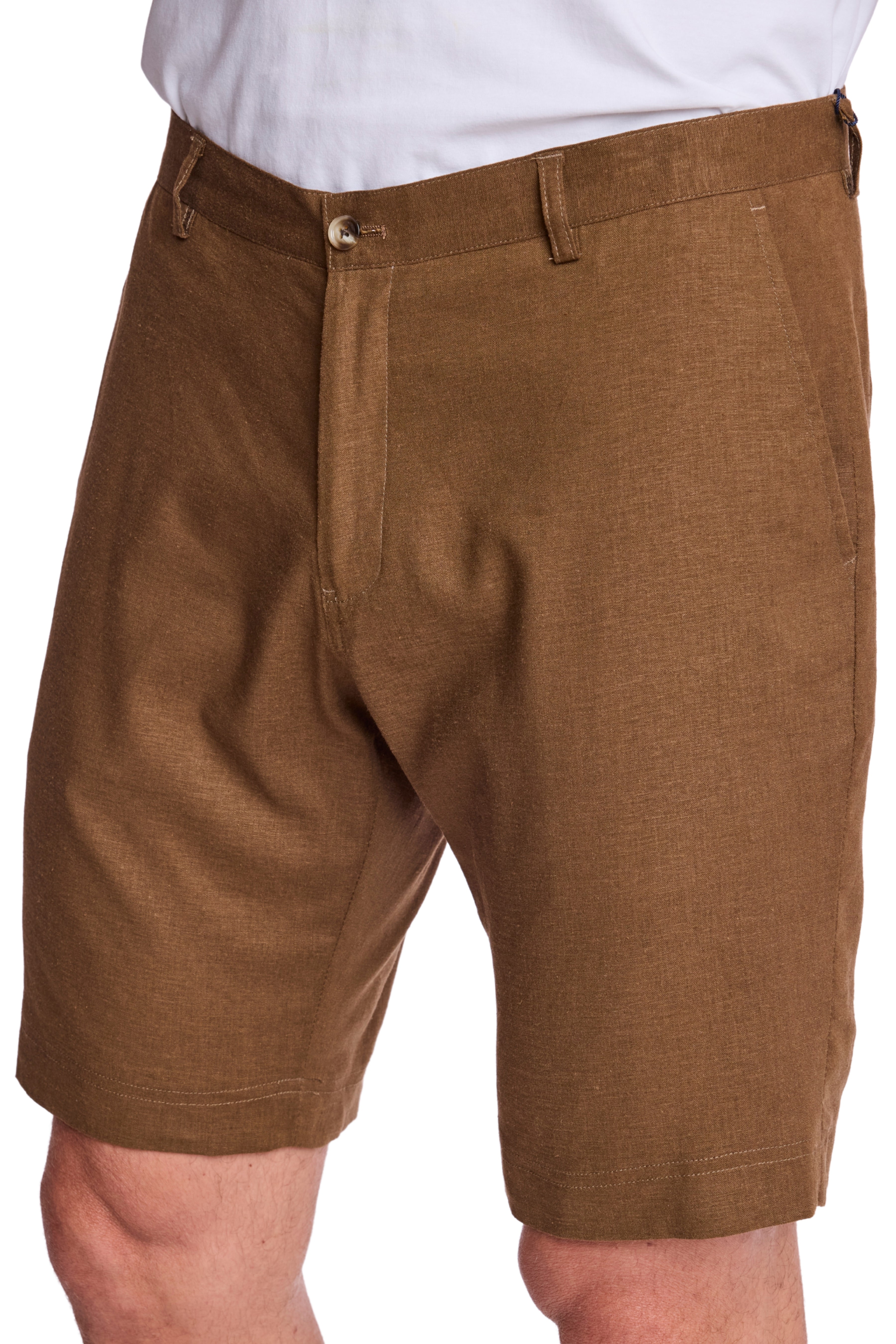 Felix Shorts - slim - Ganache Dark Brown Linen