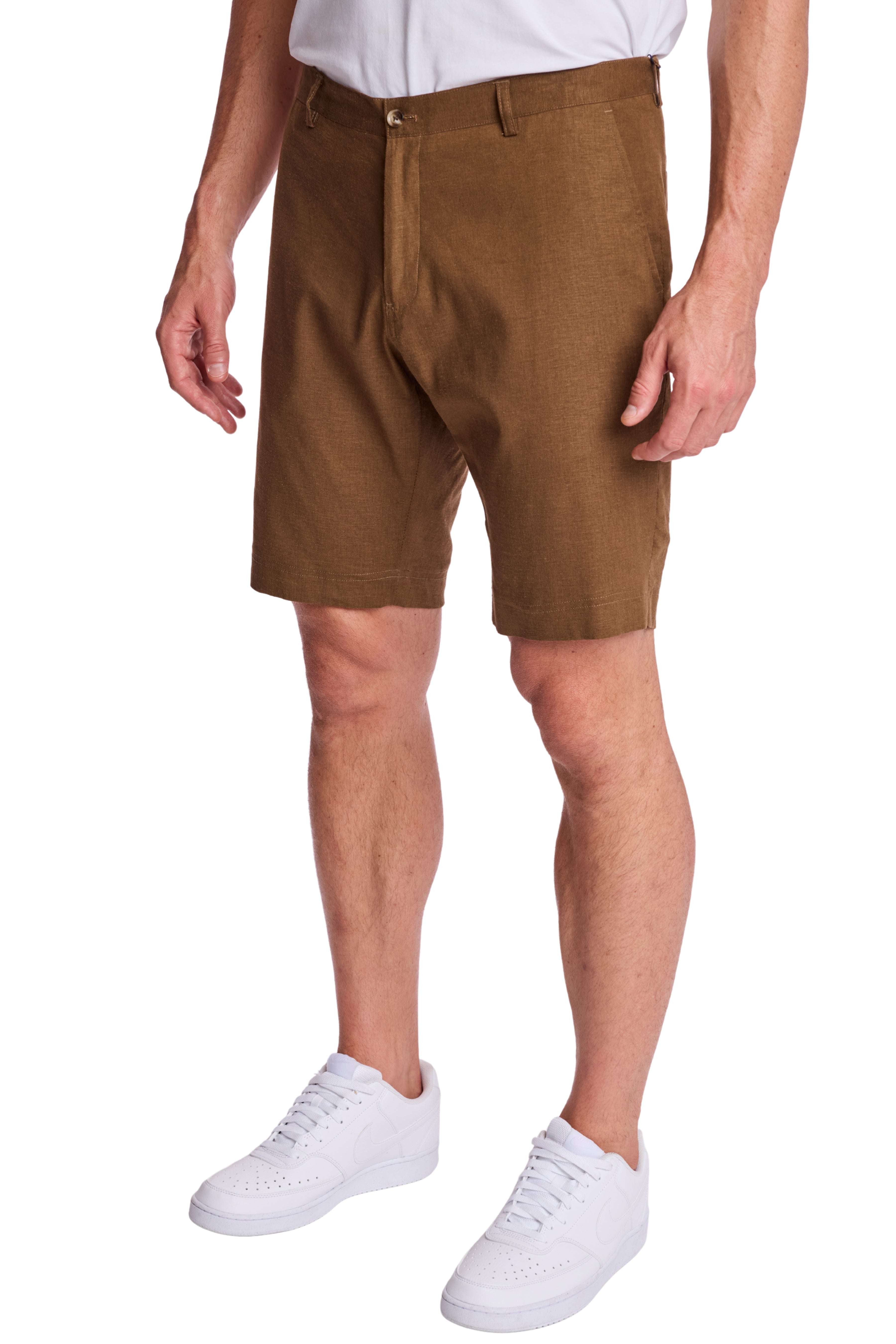 Felix Shorts - slim - Ganache Dark Brown Linen