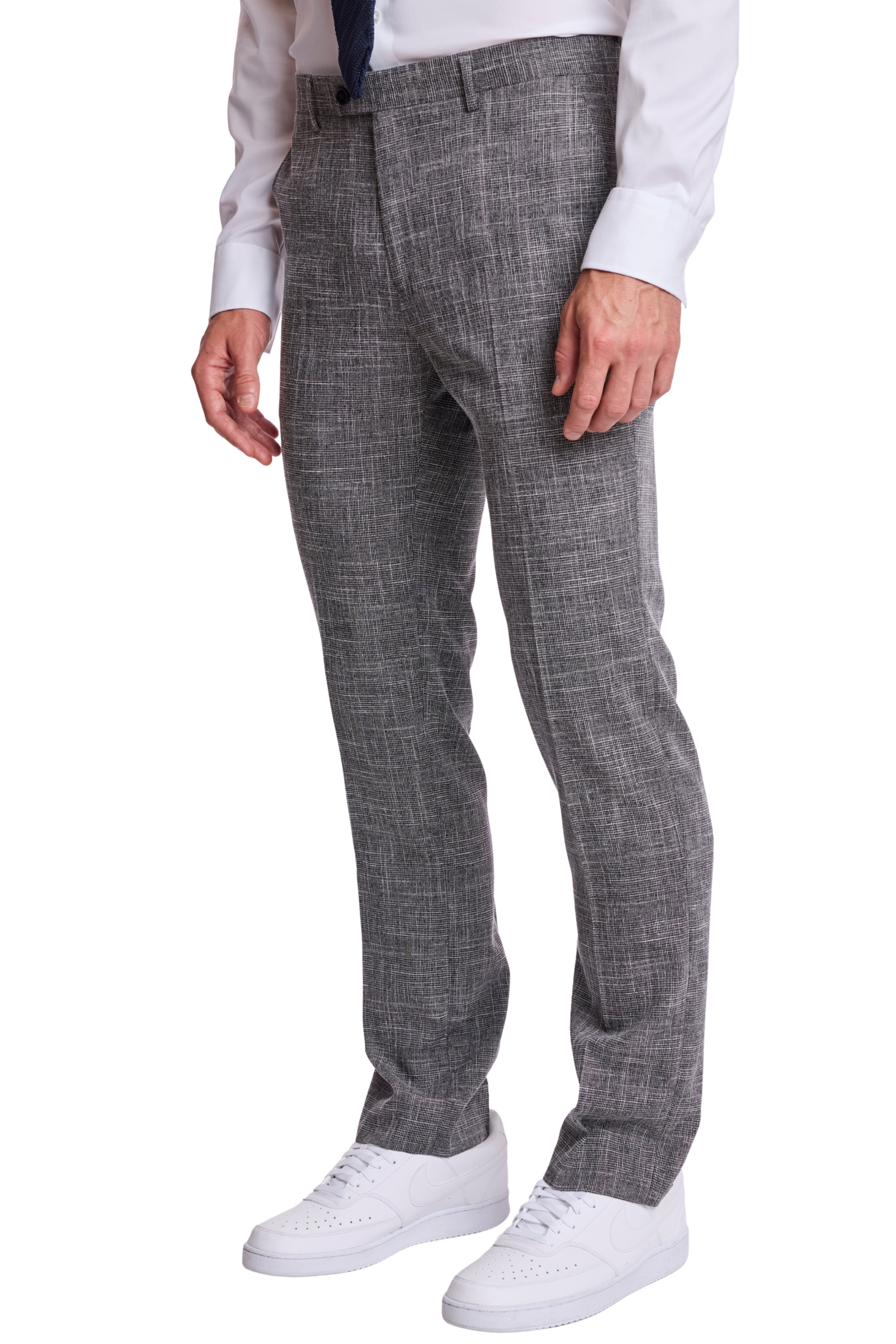 Downing Pants - slim - Black White Grid