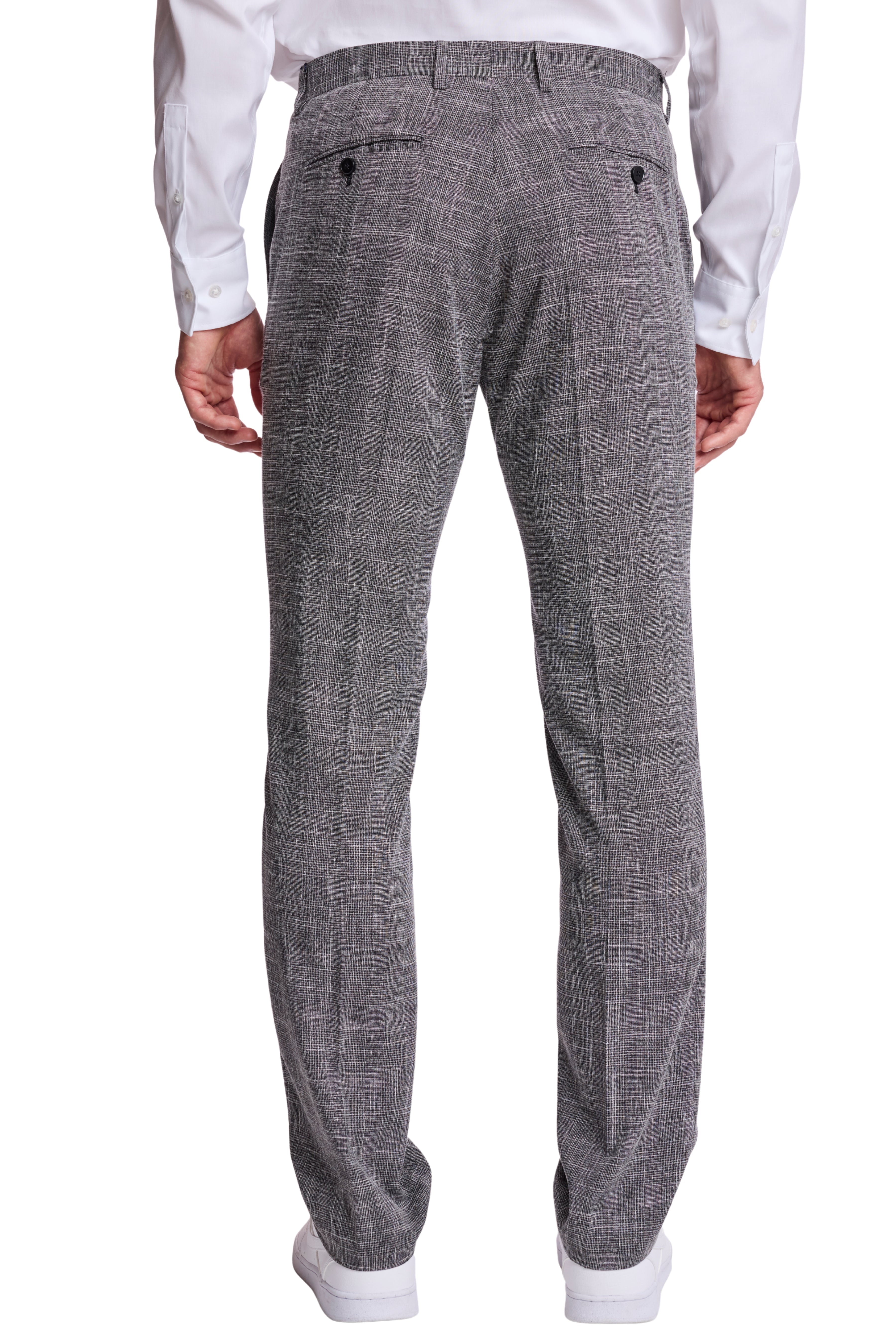 Downing Pants - slim - Black White Grid