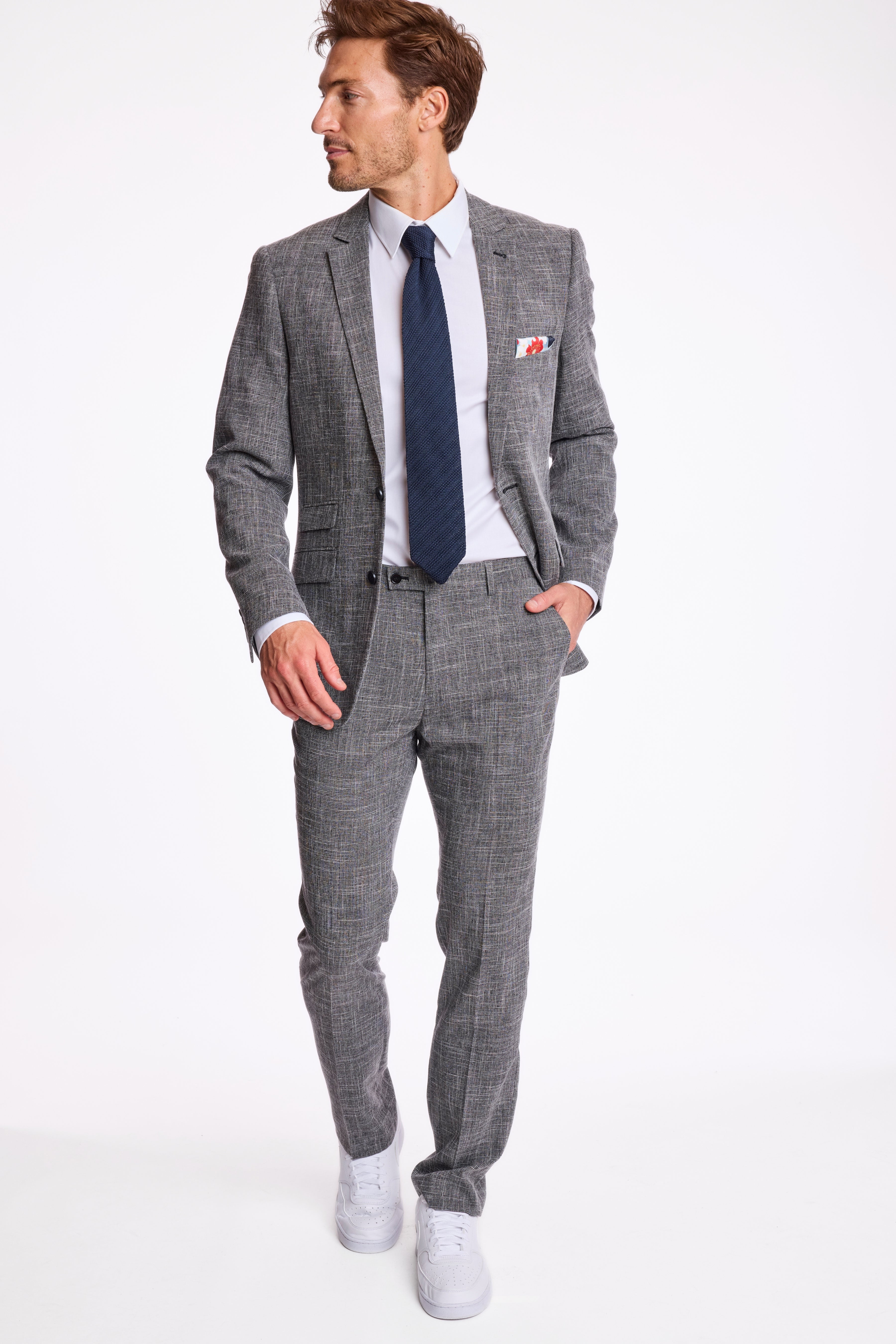 Downing Pants - slim - Black White Grid