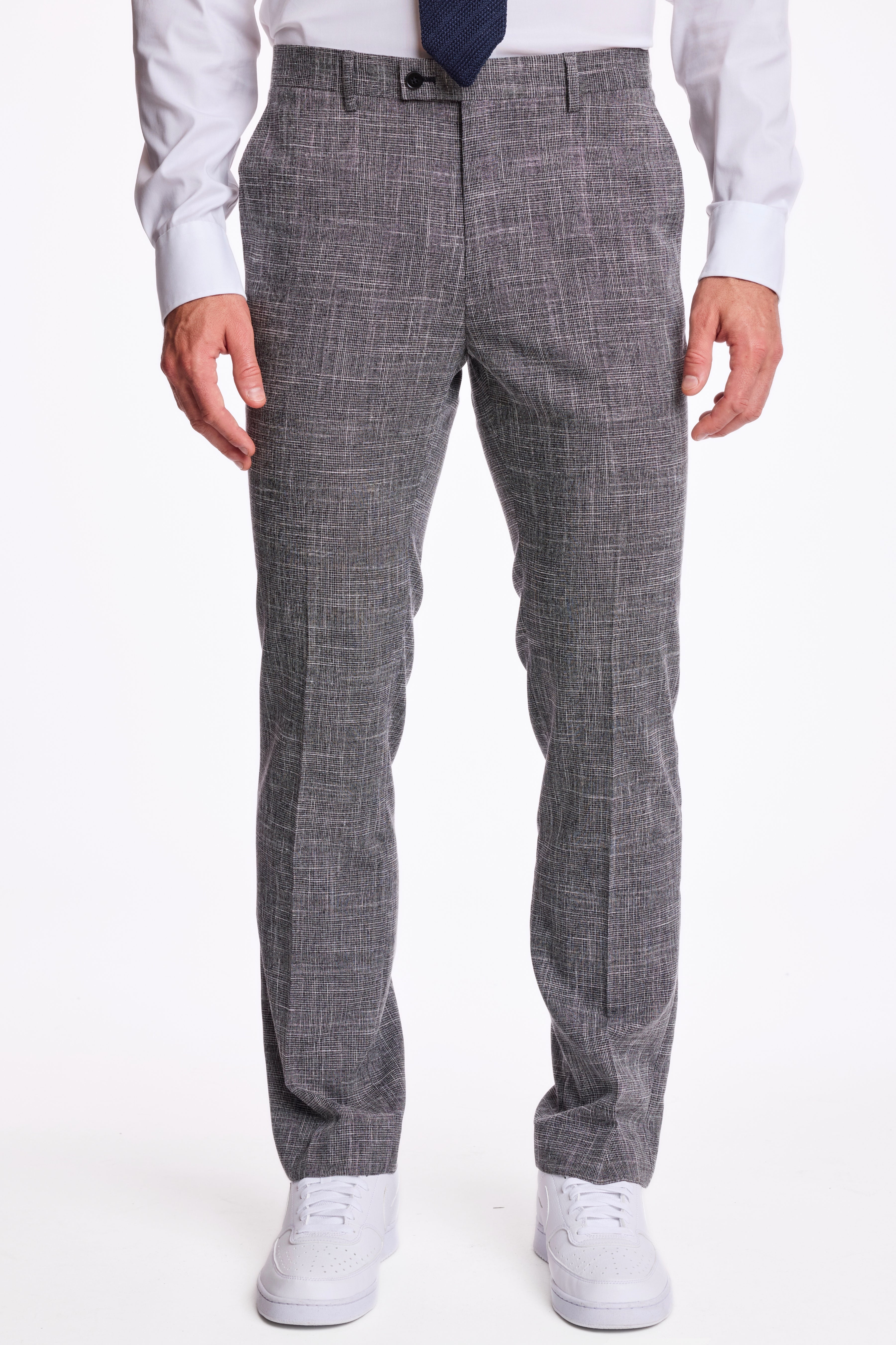 Downing Pants - slim - Black White Grid