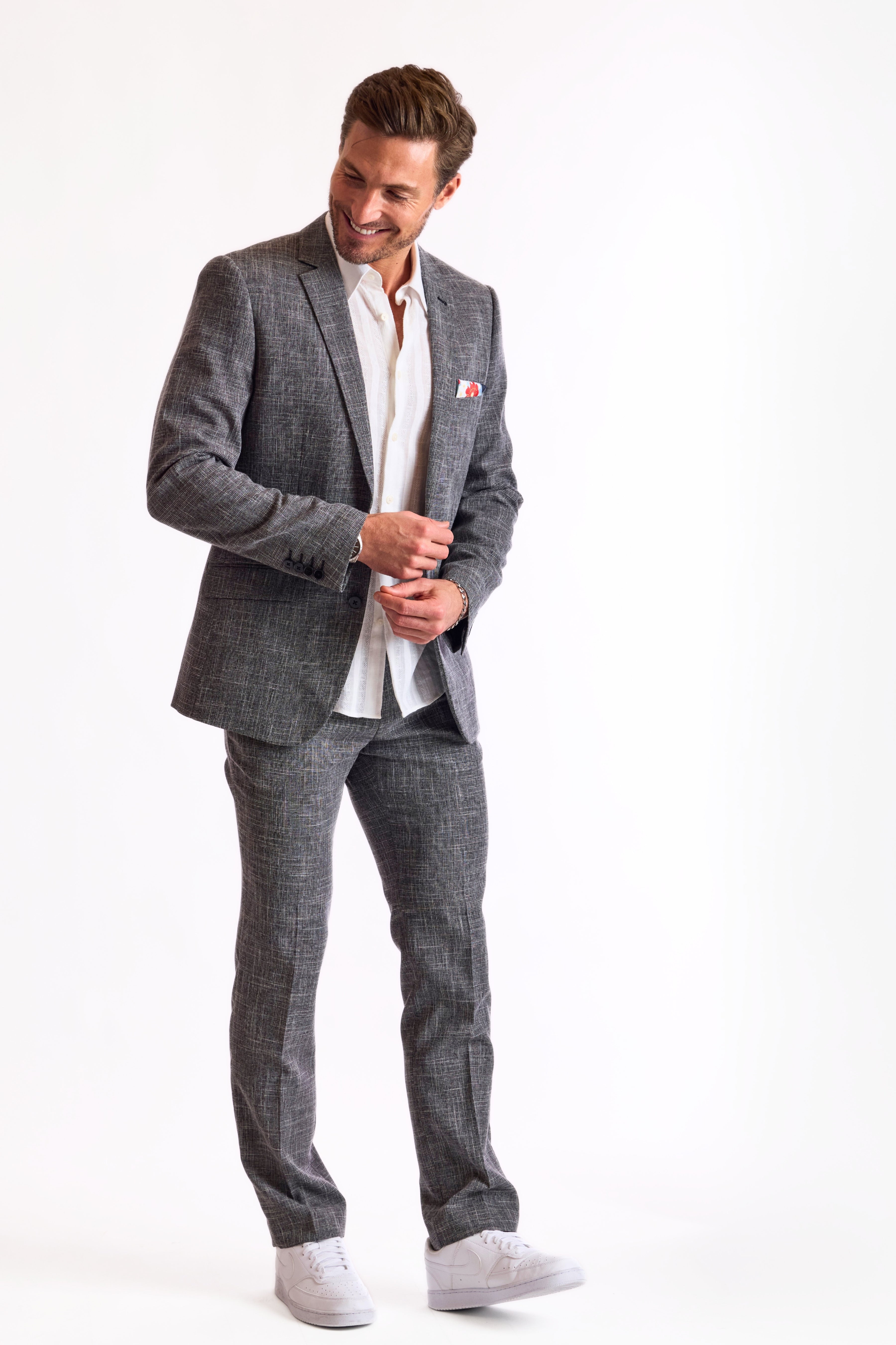 Dover Notch Jacket - slim - Black White Grid