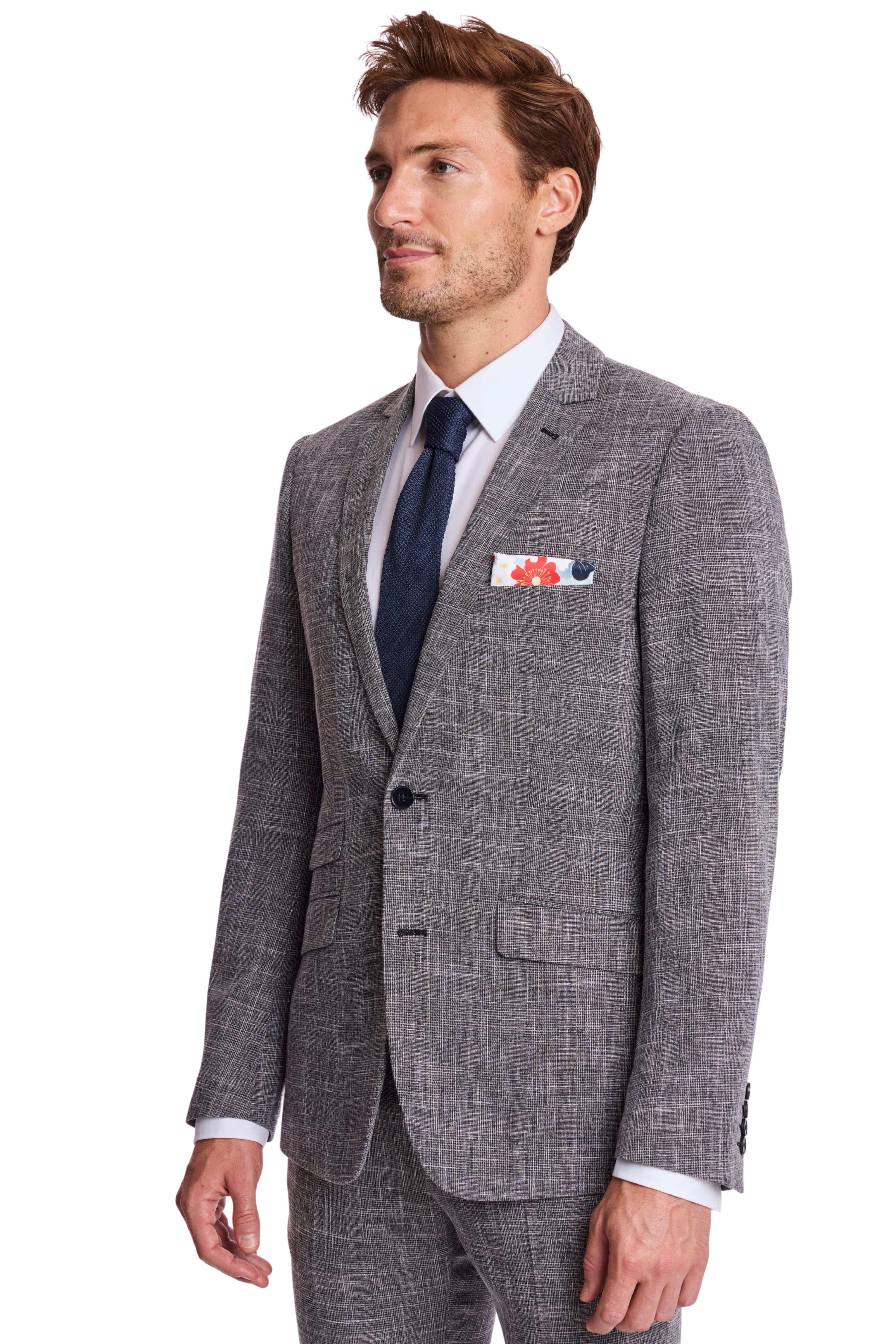Dover Notch Jacket - slim - Black White Grid
