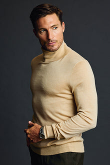  Luxe Fine Gauge Turtleneck - Almond