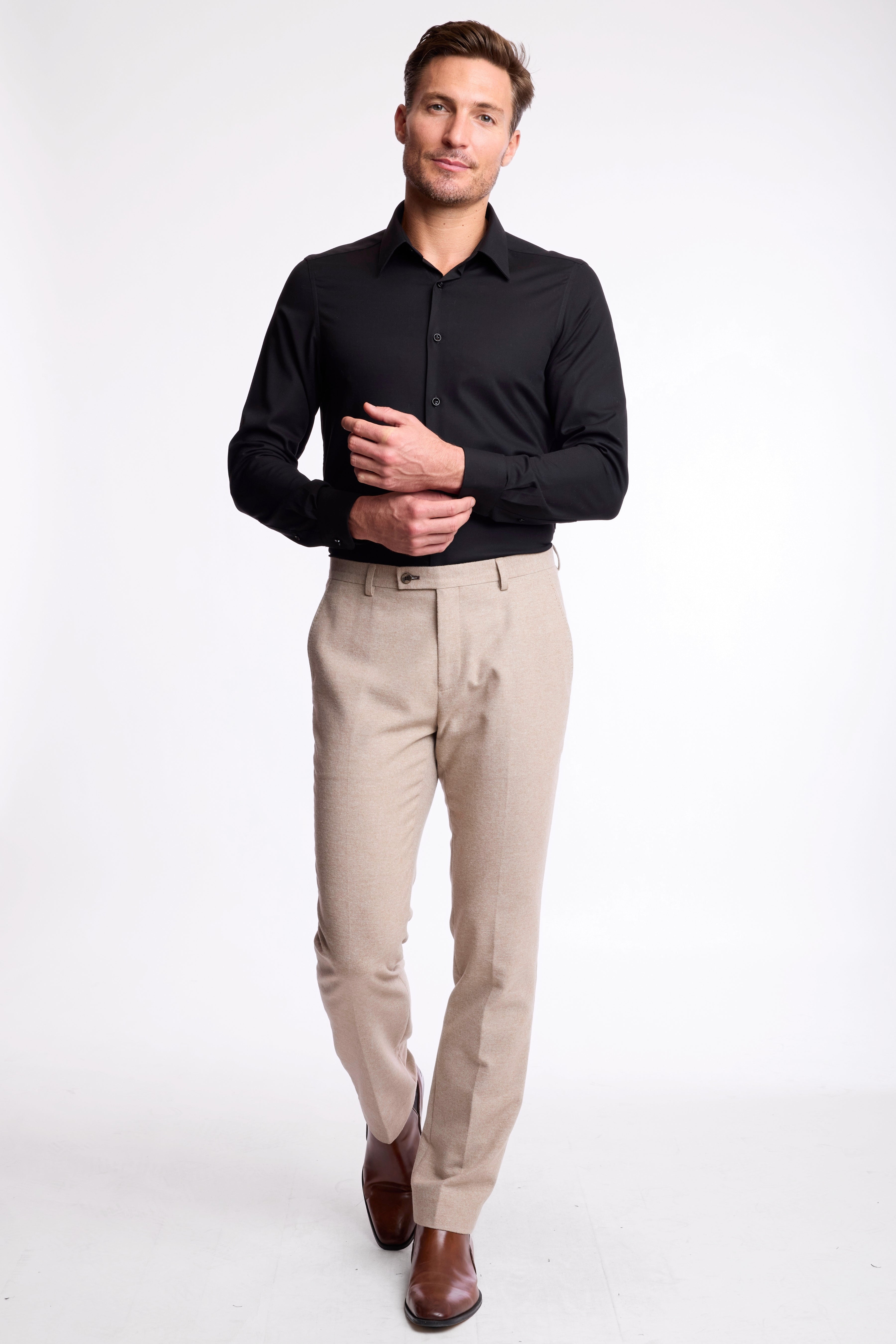 Pointed Parker Collar Shirt - Black